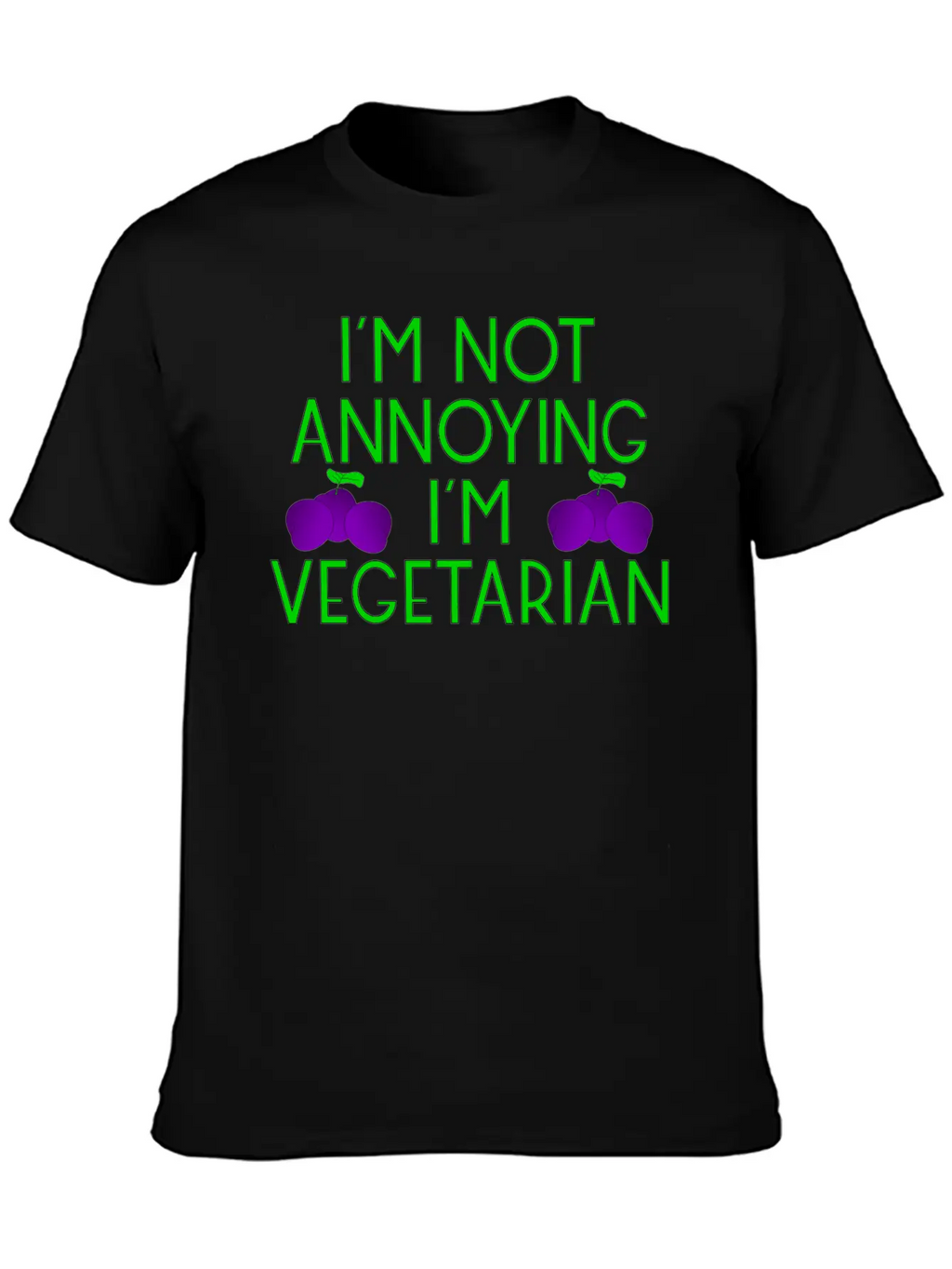 Vegetarian Vegan Veggie Pflaumen Plum Zwetschgen6 Basic Graphic T-Shirt – Daily Comfort In Soft Cotton
