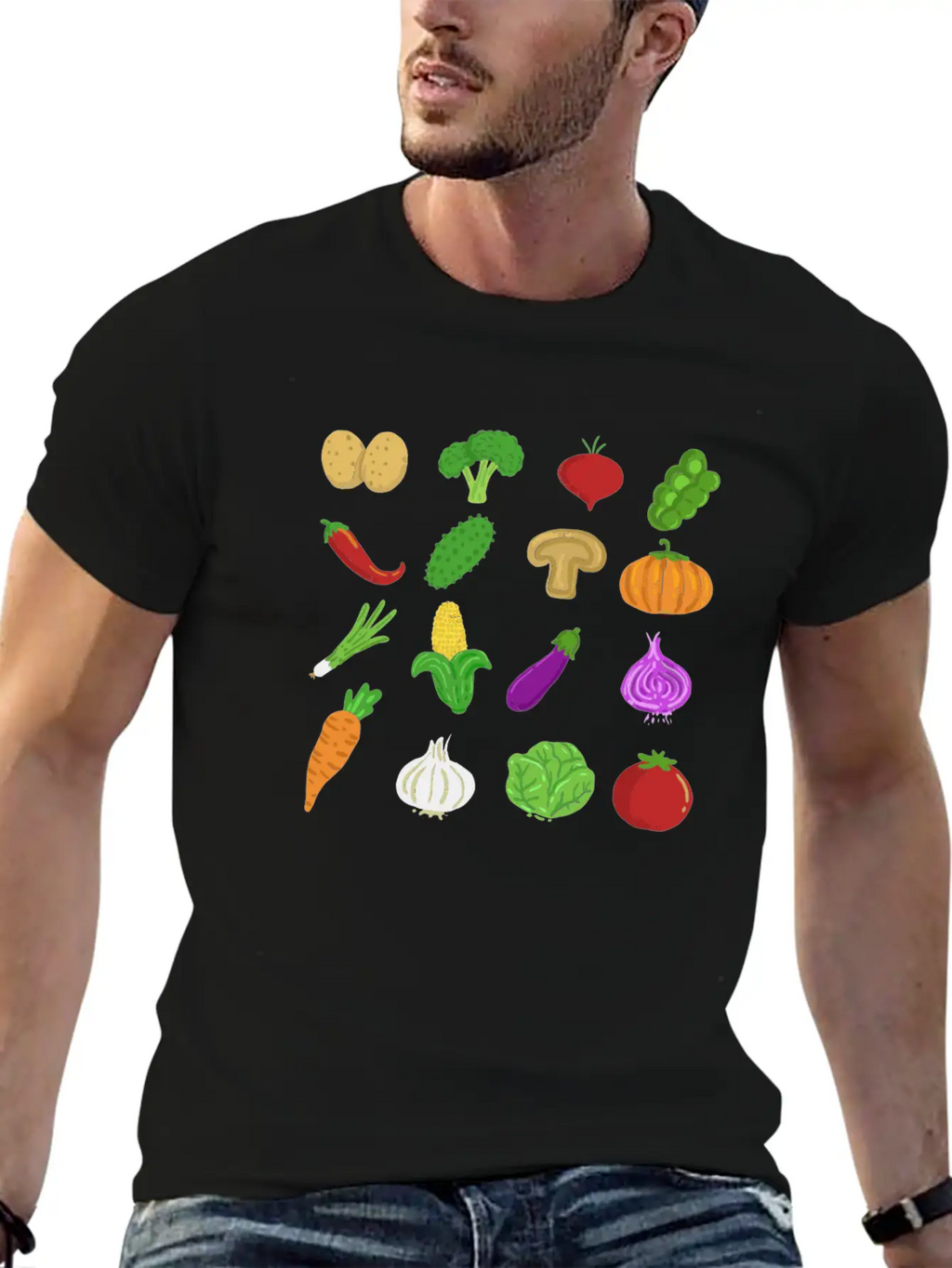 Veggie Icons Vegan Healthy Gift Vegetarian Classic Cotton Tee – Unisex Comfort For Any Season