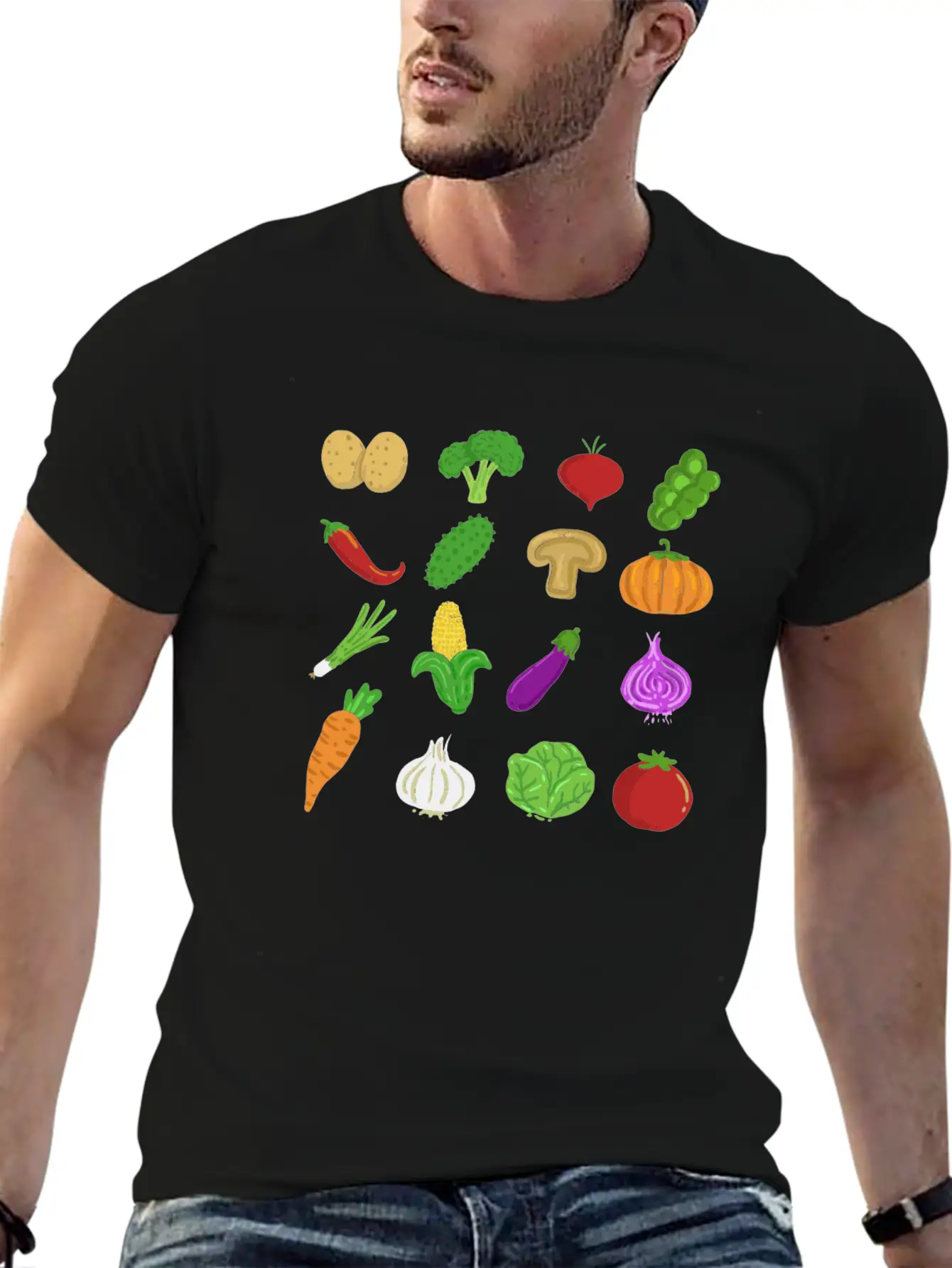 Veggie Icons Vegan Healthy Gift Vegetarian Classic Cotton Tee – Unisex Comfort For Any Season