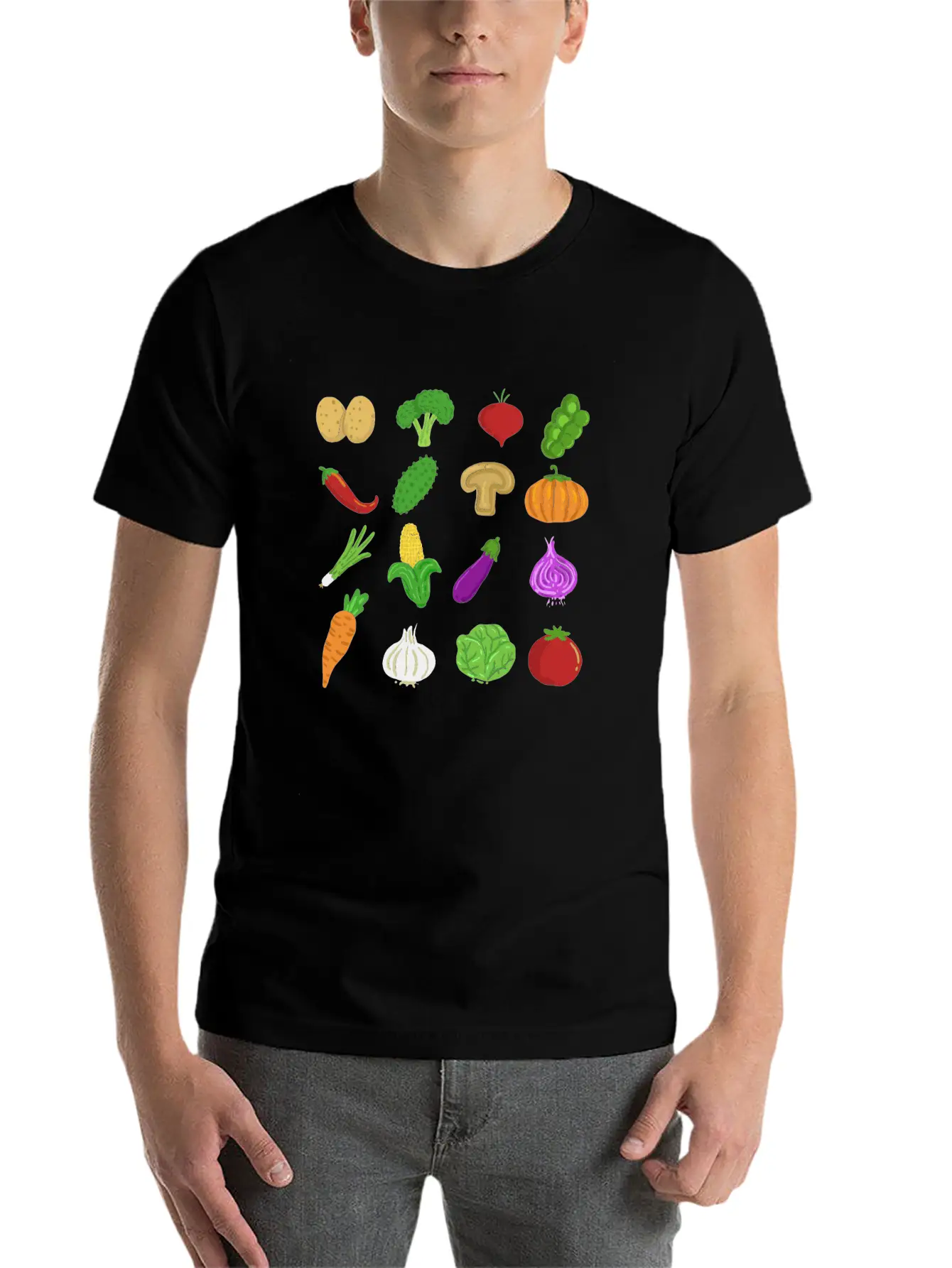 Veggie Icons Vegan Healthy Gift Vegetarian Classic Cotton Tee – Unisex Comfort For Any Season