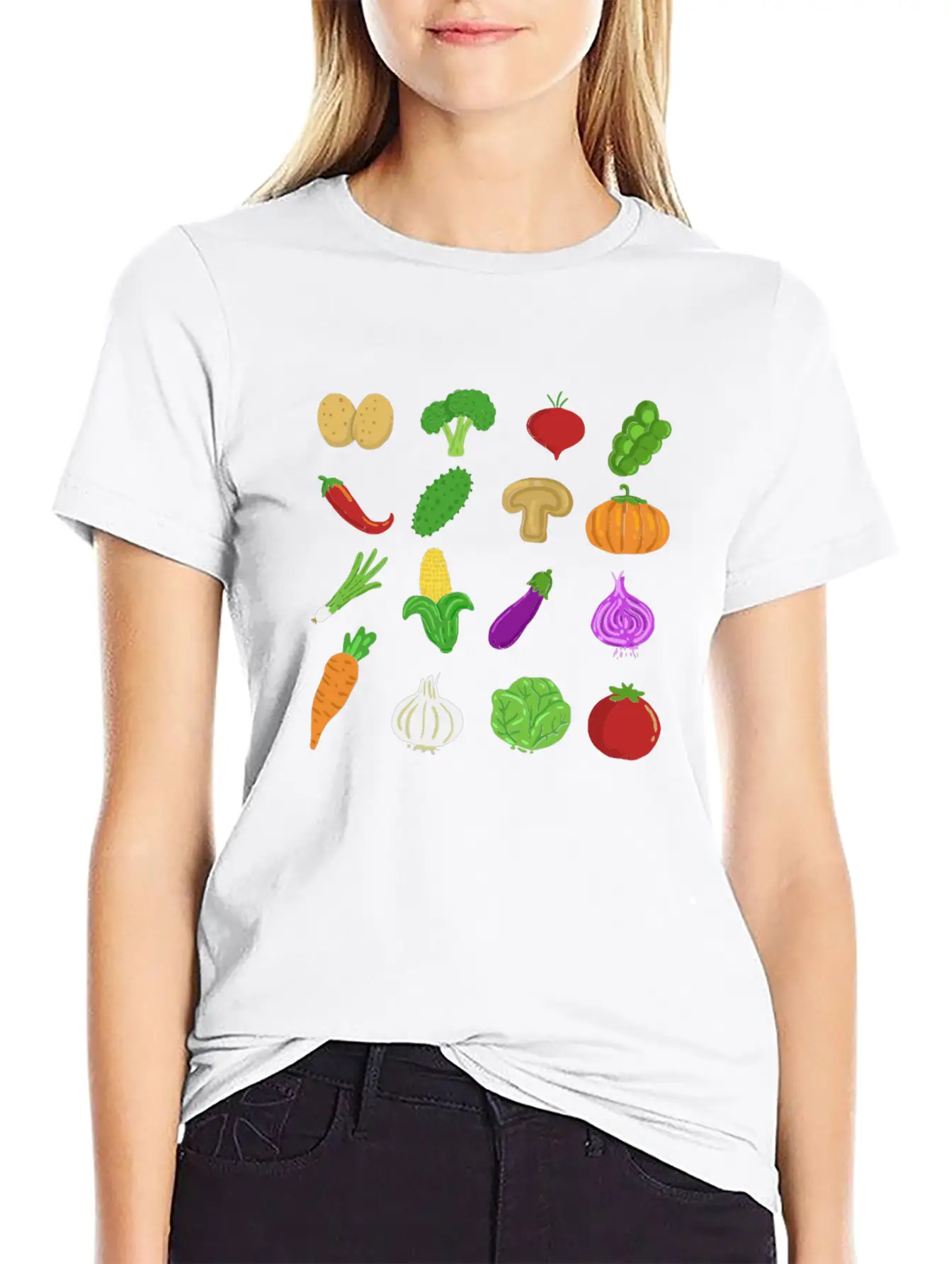 Veggie Icons Vegan Healthy Gift Vegetarian Classic Cotton Tee – Unisex Comfort For Any Season