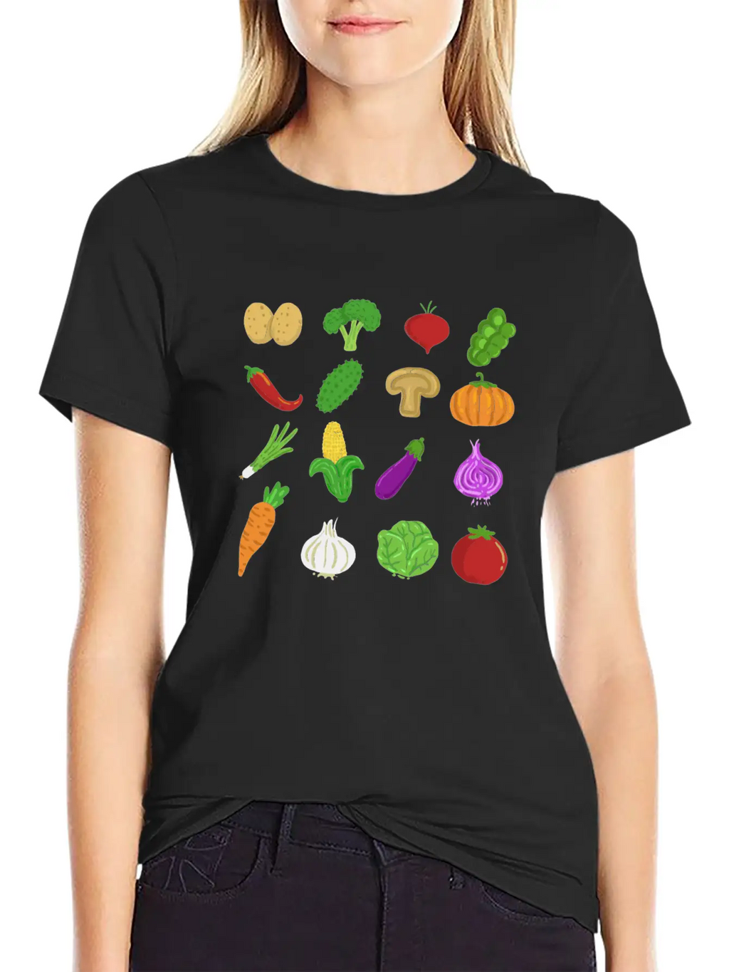 Veggie Icons Vegan Healthy Gift Vegetarian Classic Cotton Tee – Unisex Comfort For Any Season