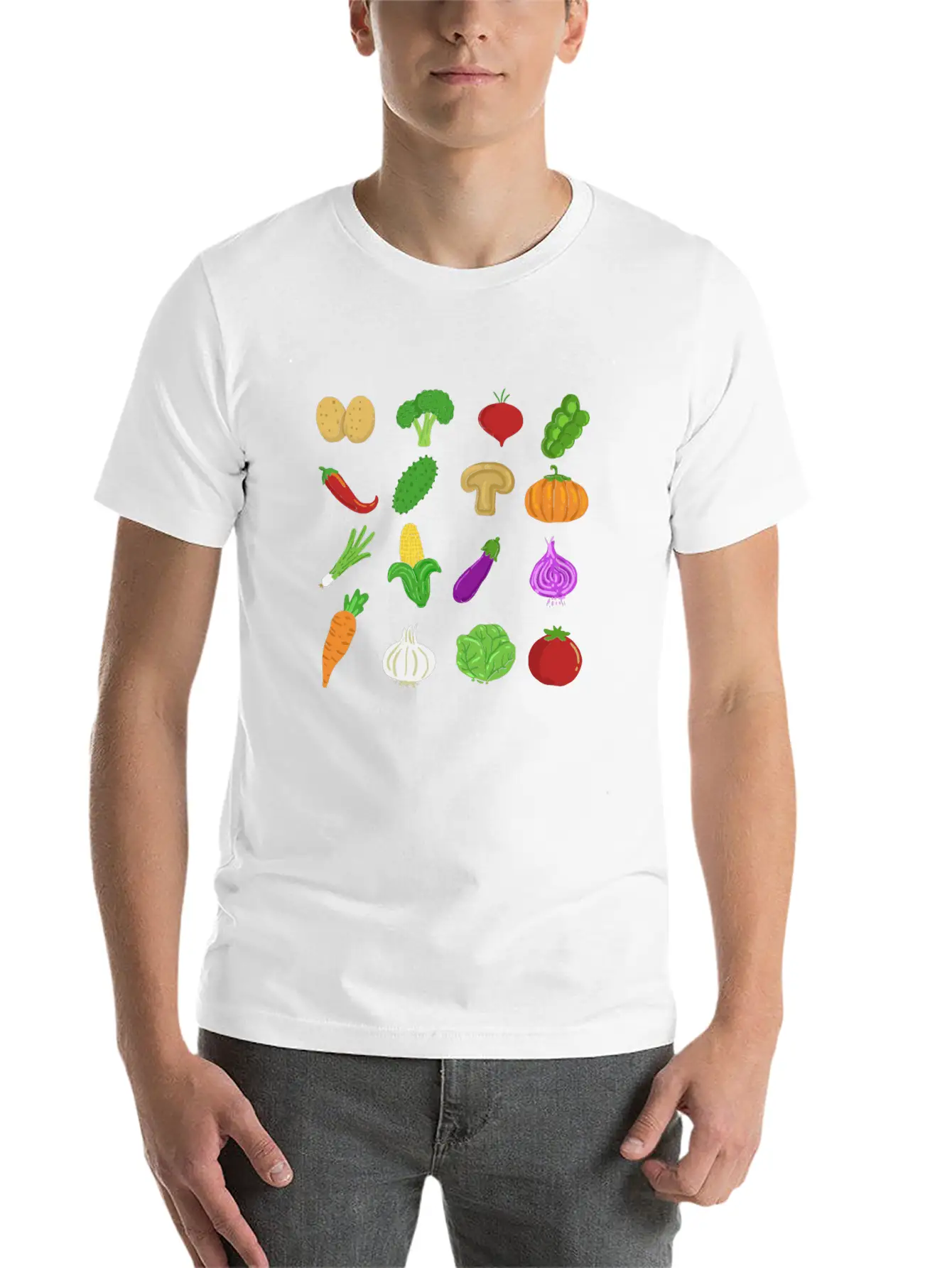 Veggie Icons Vegan Healthy Gift Vegetarian Classic Cotton Tee – Unisex Comfort For Any Season