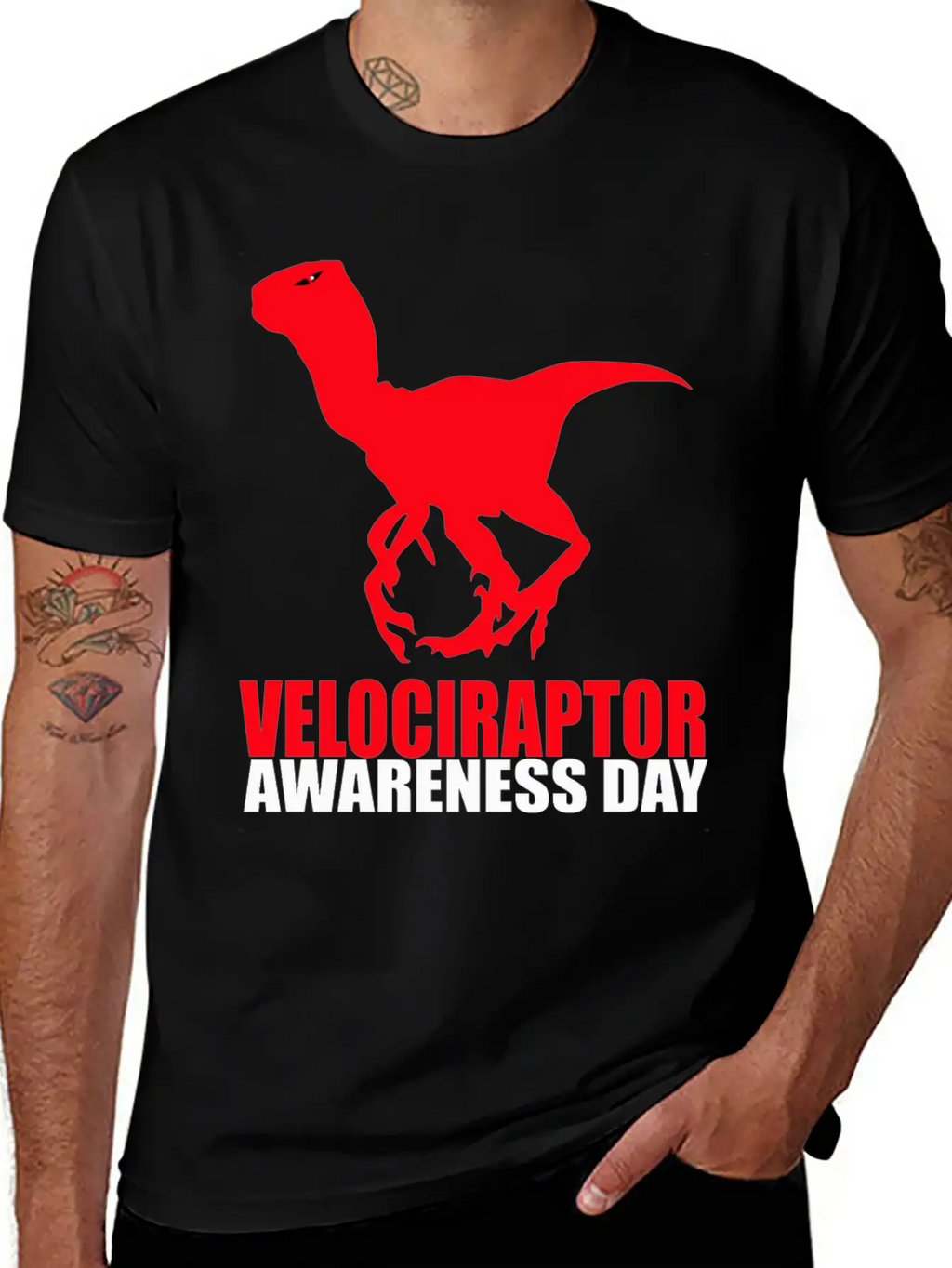 Velociraptor Awareness Day Essential Cotton Tee For Daily Outfits – Unisex Style