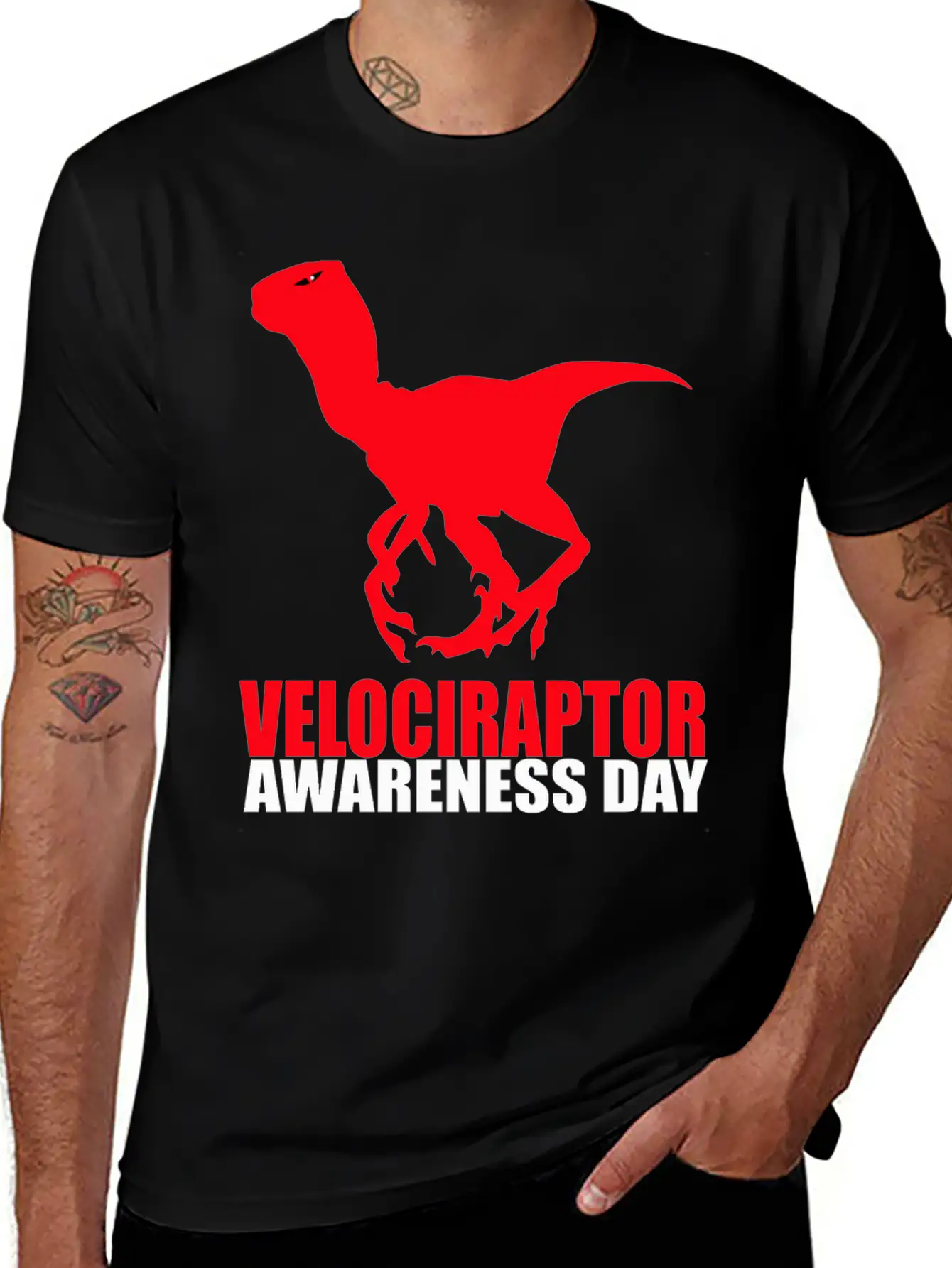 Velociraptor Awareness Day Essential Cotton Tee For Daily Outfits – Unisex Style