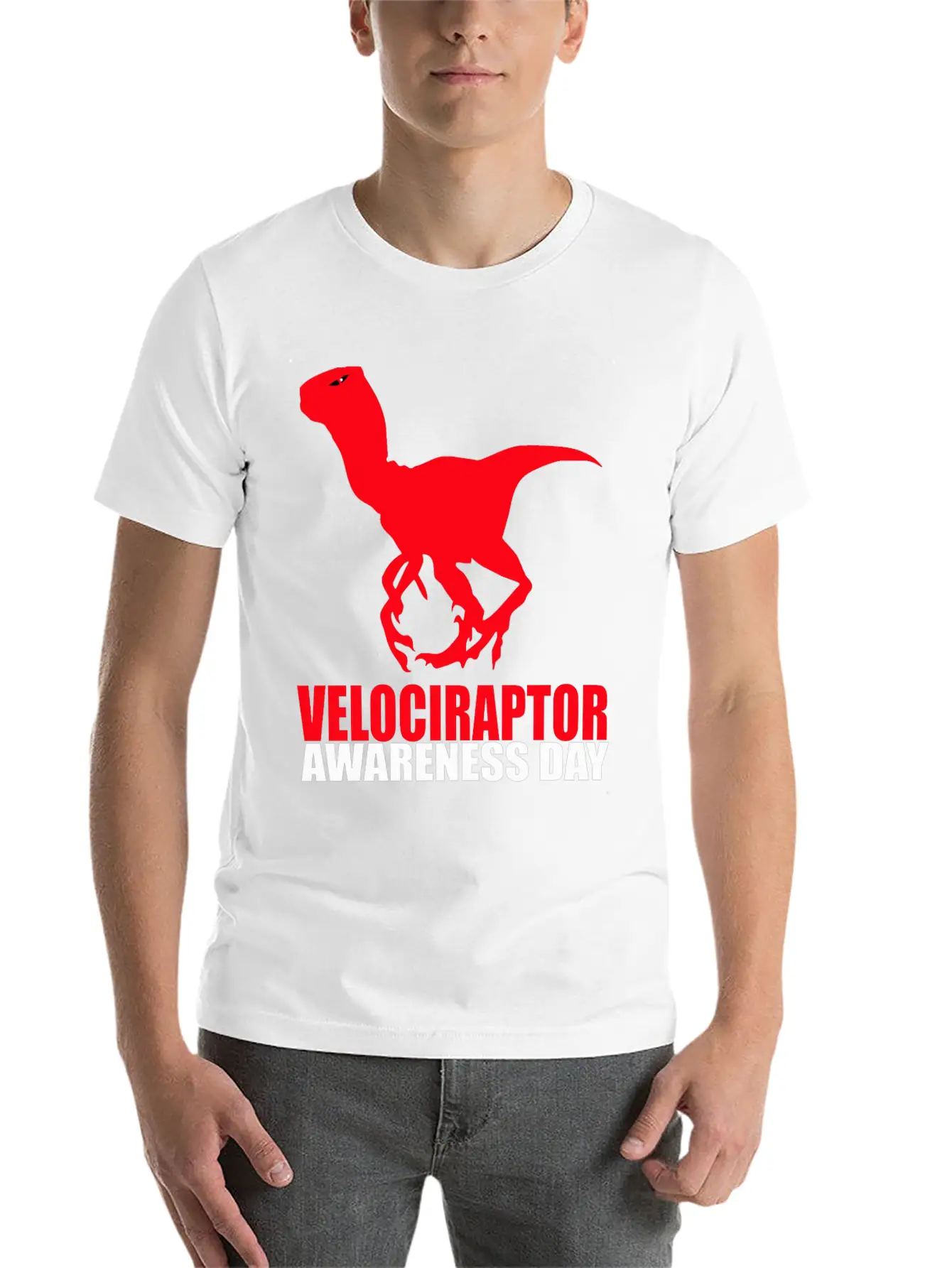 Velociraptor Awareness Day Essential Cotton Tee For Daily Outfits – Unisex Style