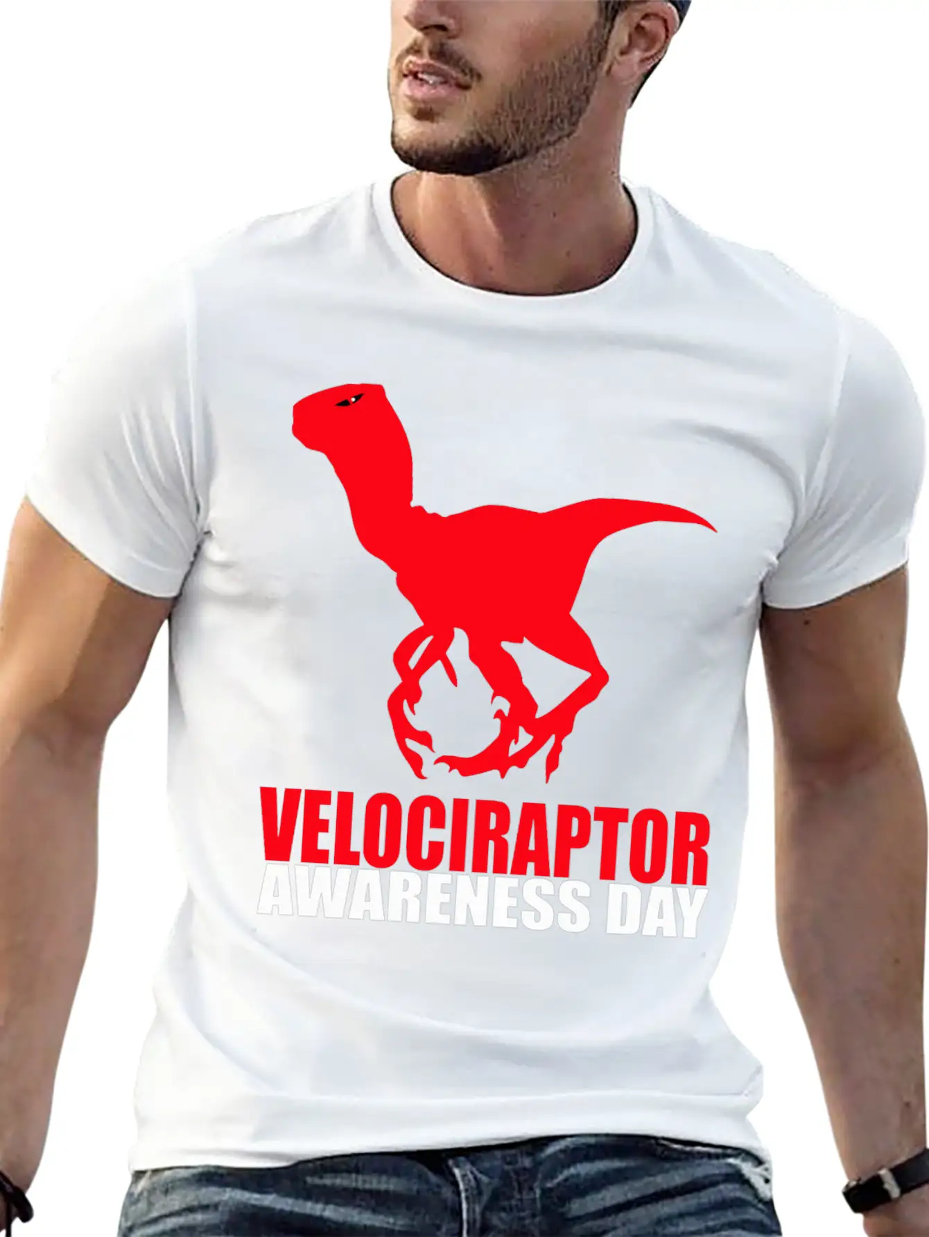 Velociraptor Awareness Day Essential Cotton Tee For Daily Outfits – Unisex Style