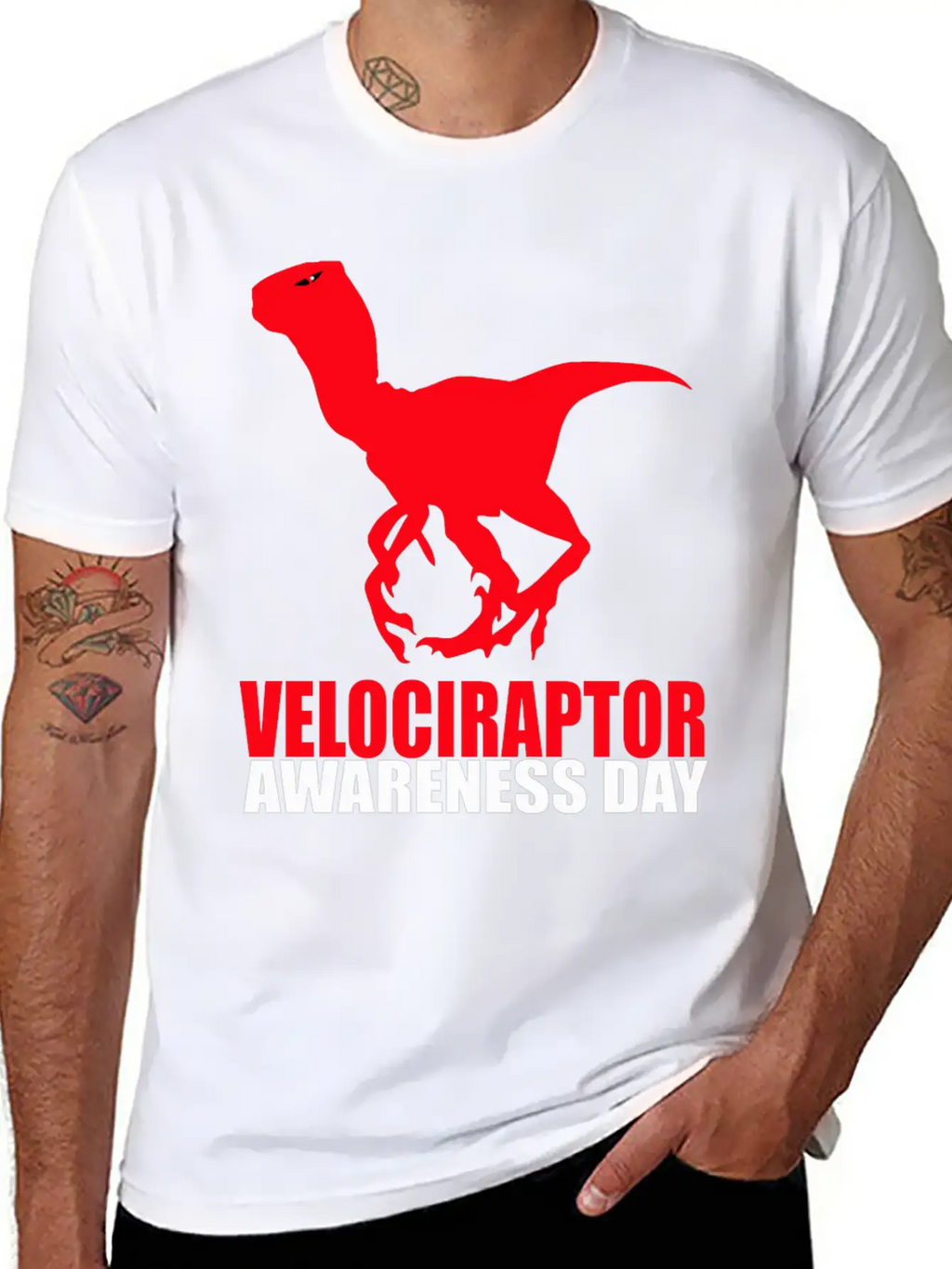 Velociraptor Awareness Day Essential Cotton Tee For Daily Outfits – Unisex Style
