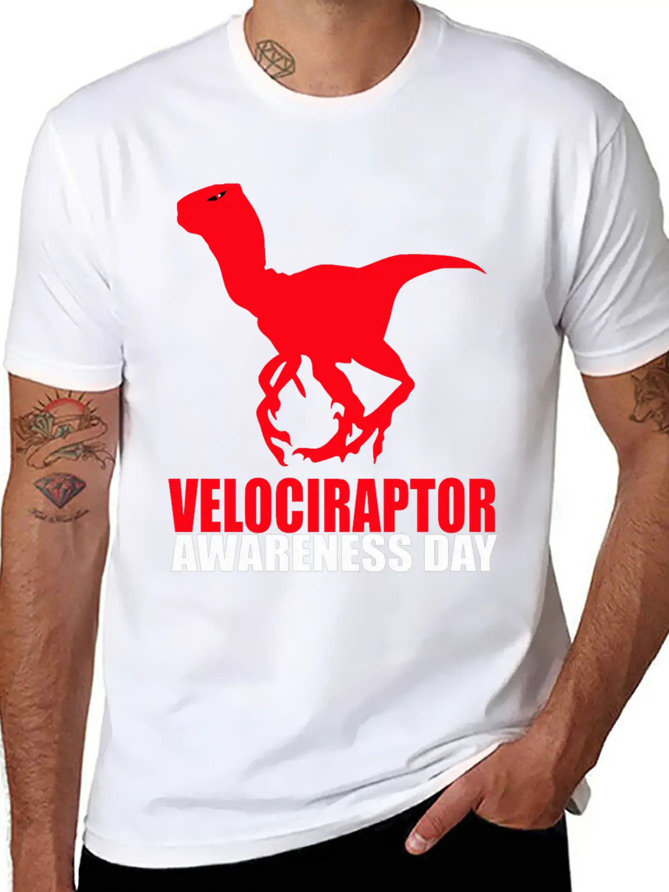 Velociraptor Awareness Day Essential Cotton Tee For Daily Outfits – Unisex Style