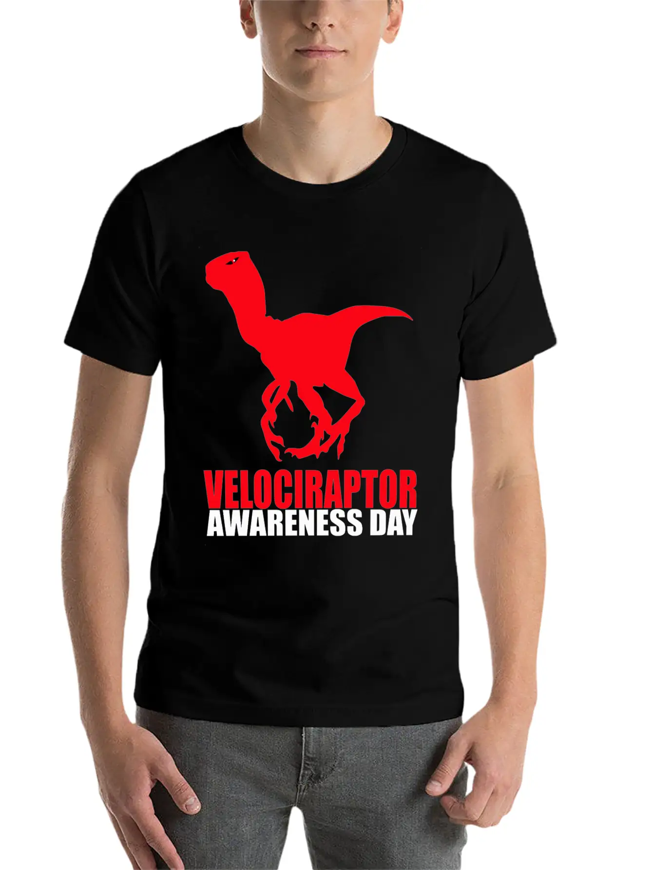 Velociraptor Awareness Day Essential Cotton Tee For Daily Outfits – Unisex Style