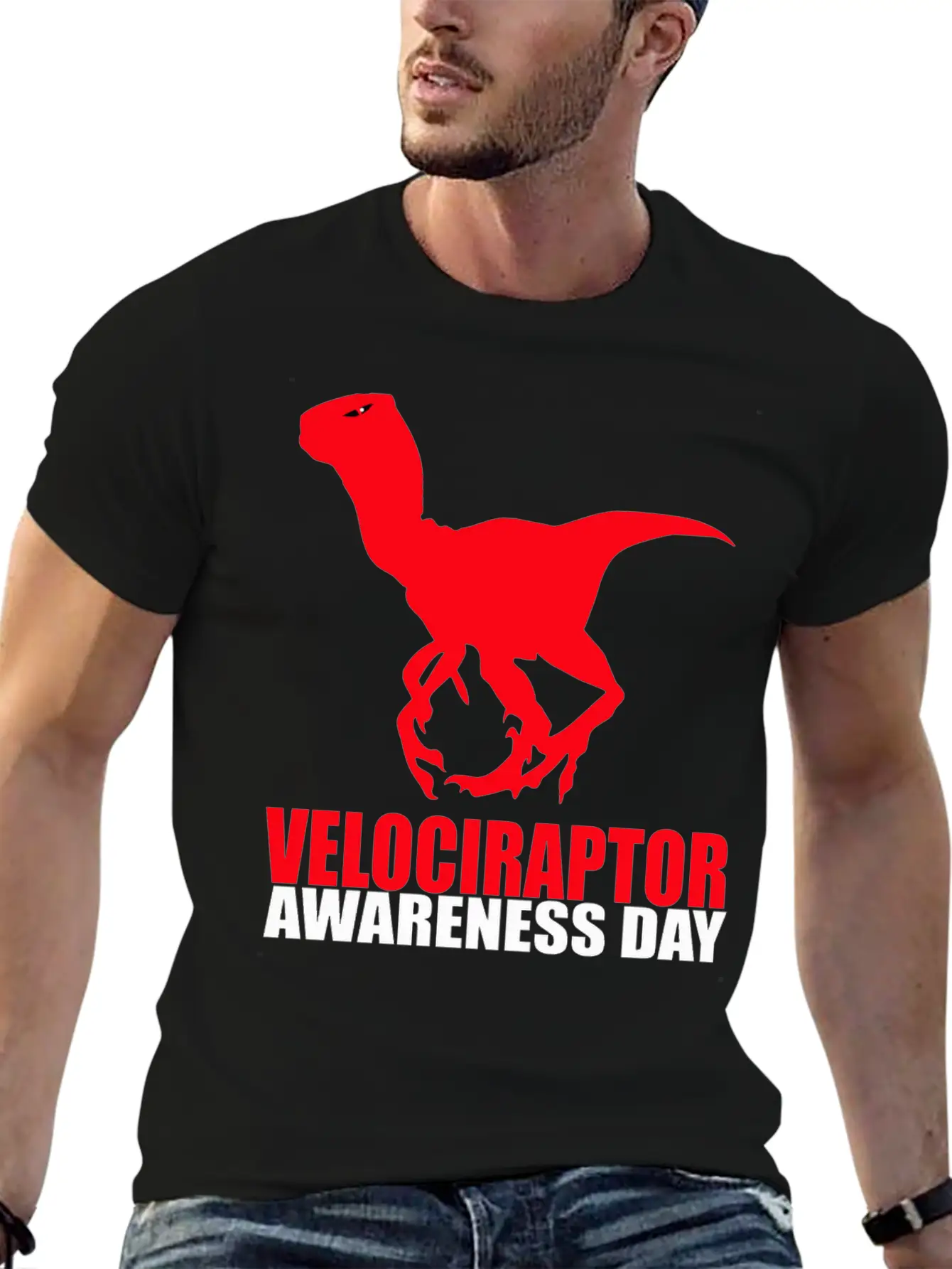 Velociraptor Awareness Day Essential Cotton Tee For Daily Outfits – Unisex Style