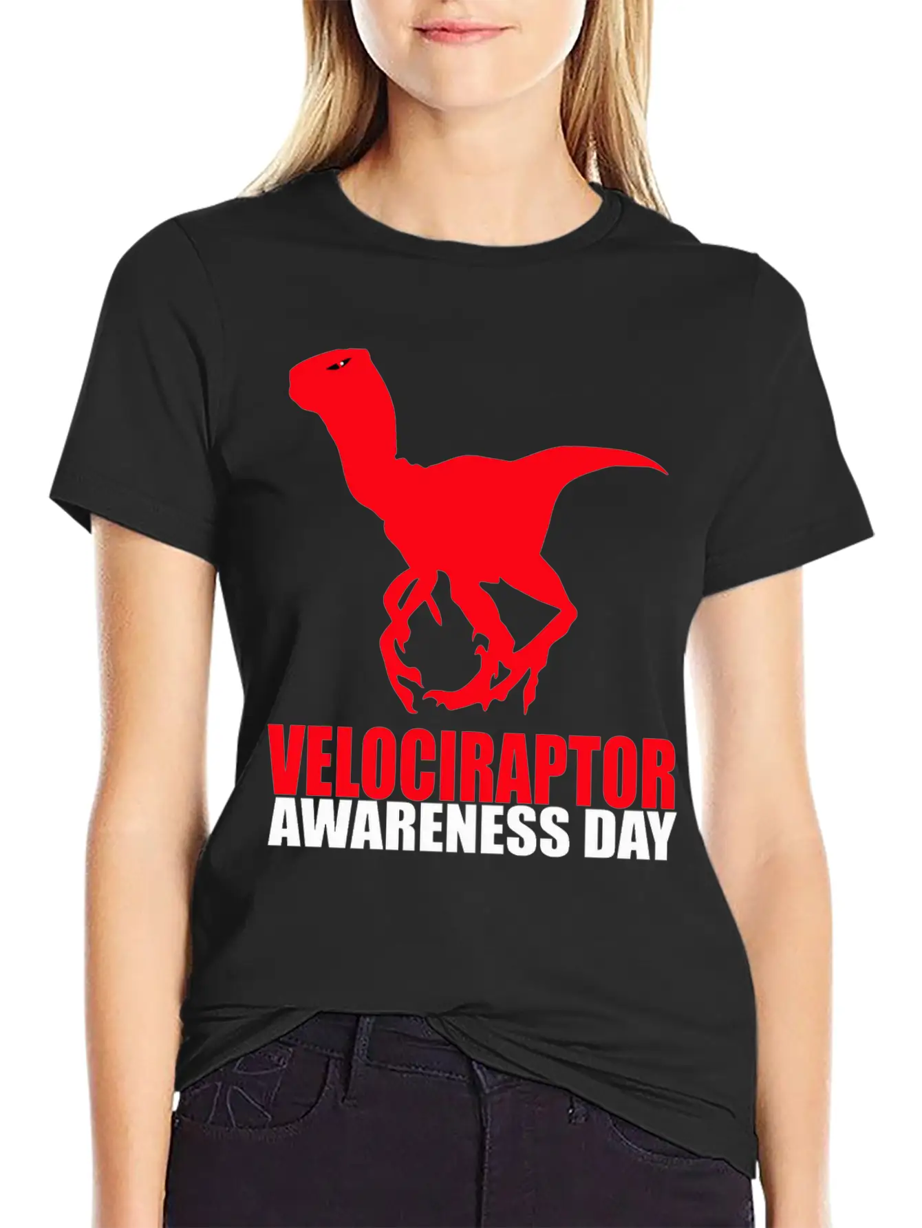 Velociraptor Awareness Day Essential Cotton Tee For Daily Outfits – Unisex Style