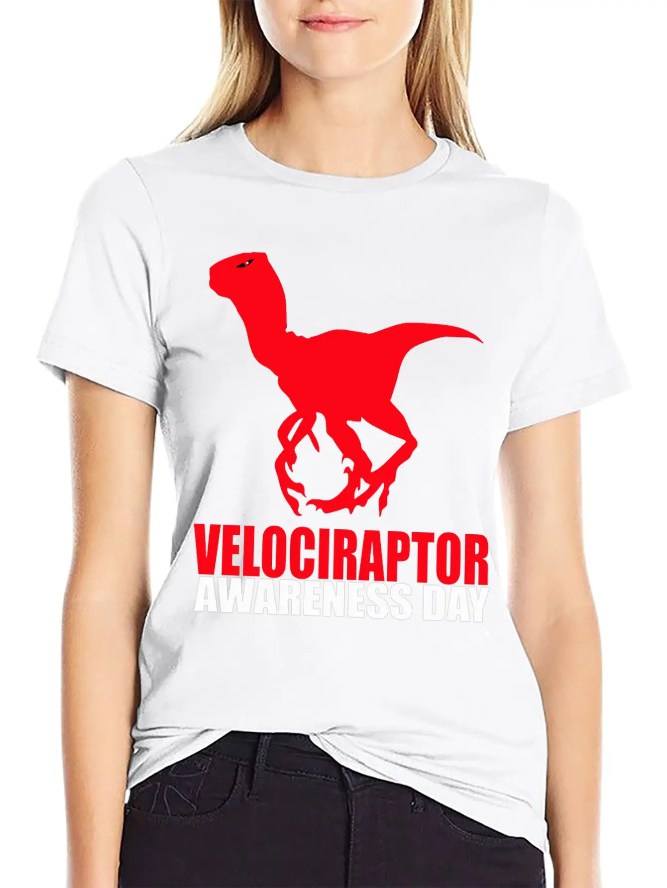 Velociraptor Awareness Day Essential Cotton Tee For Daily Outfits – Unisex Style