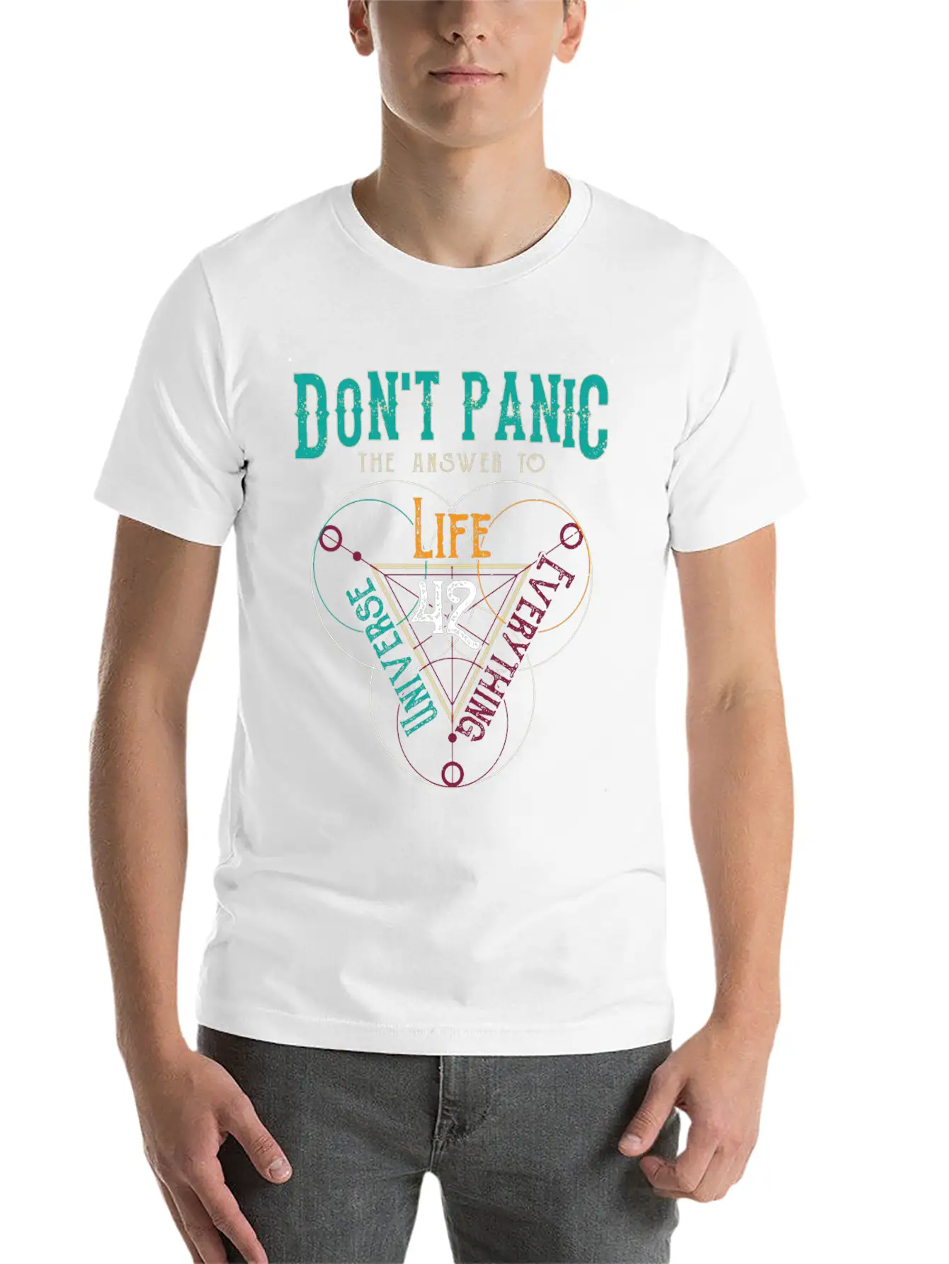 Venn Diagram Life Universe And Everything-42 Modern Fit Casual T-Shirt – Clean And Versatile Design
