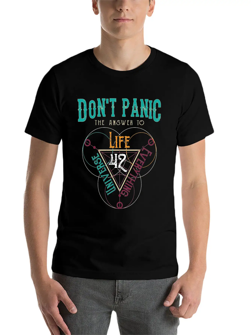 Venn Diagram Life Universe And Everything-42 Modern Fit Casual T-Shirt – Clean And Versatile Design