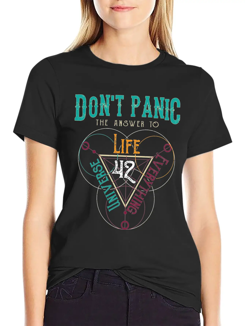 Venn Diagram Life Universe And Everything-42 Modern Fit Casual T-Shirt – Clean And Versatile Design