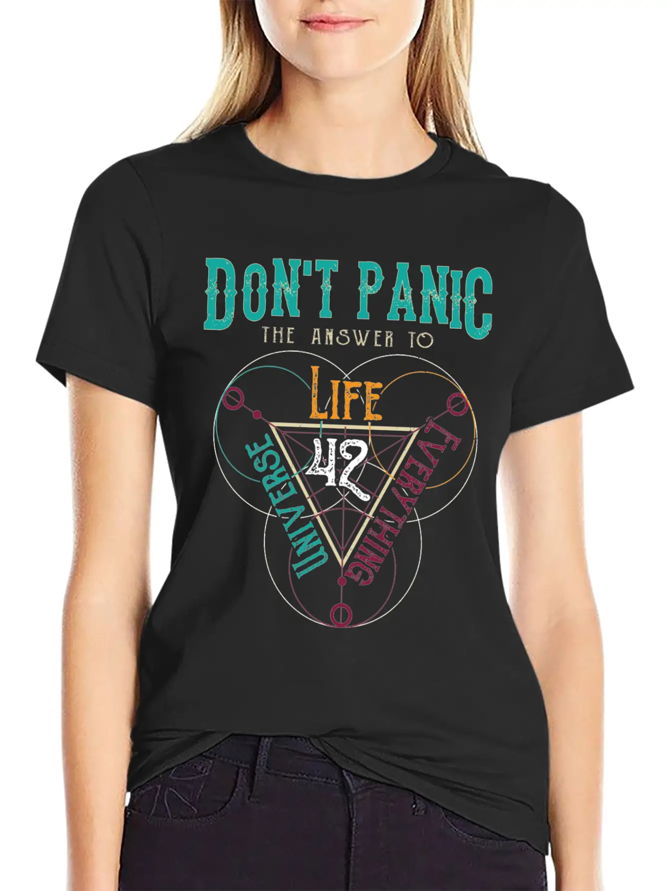 Venn Diagram Life Universe And Everything-42 Modern Fit Casual T-Shirt – Clean And Versatile Design