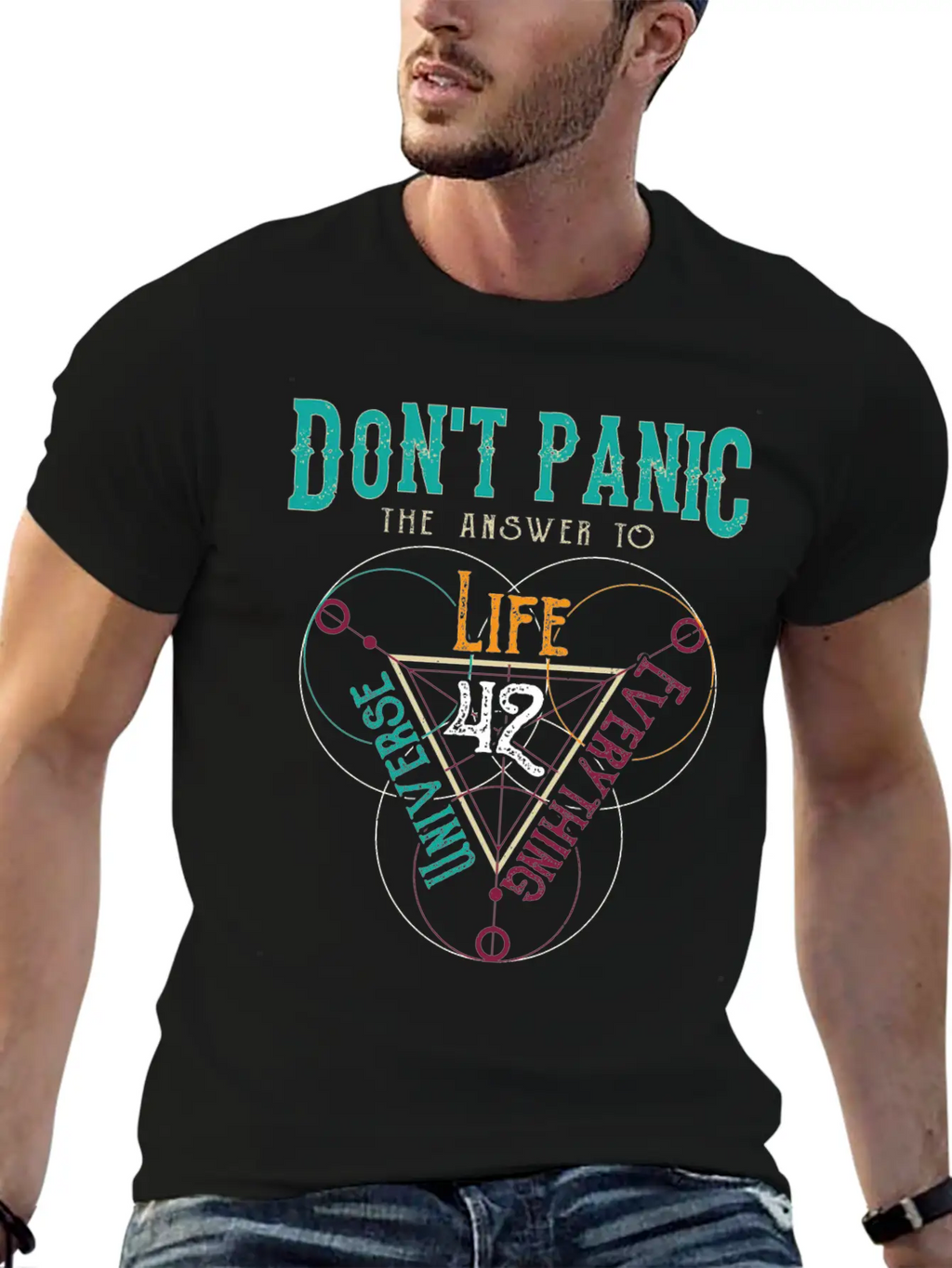 Venn Diagram Life Universe And Everything-42 Modern Fit Casual T-Shirt – Clean And Versatile Design