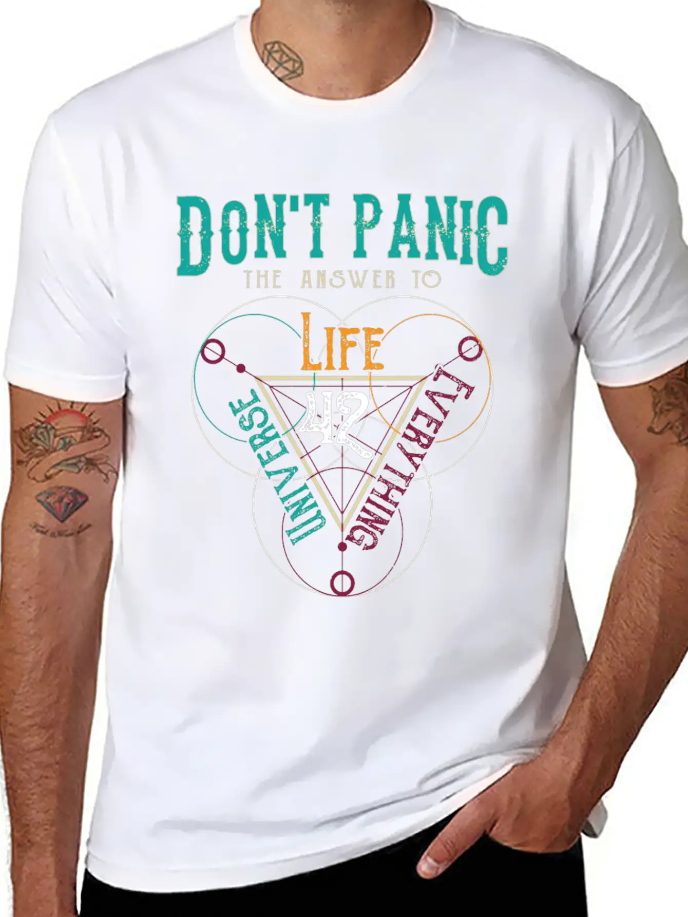 Venn Diagram Life Universe And Everything-42 Modern Fit Casual T-Shirt – Clean And Versatile Design