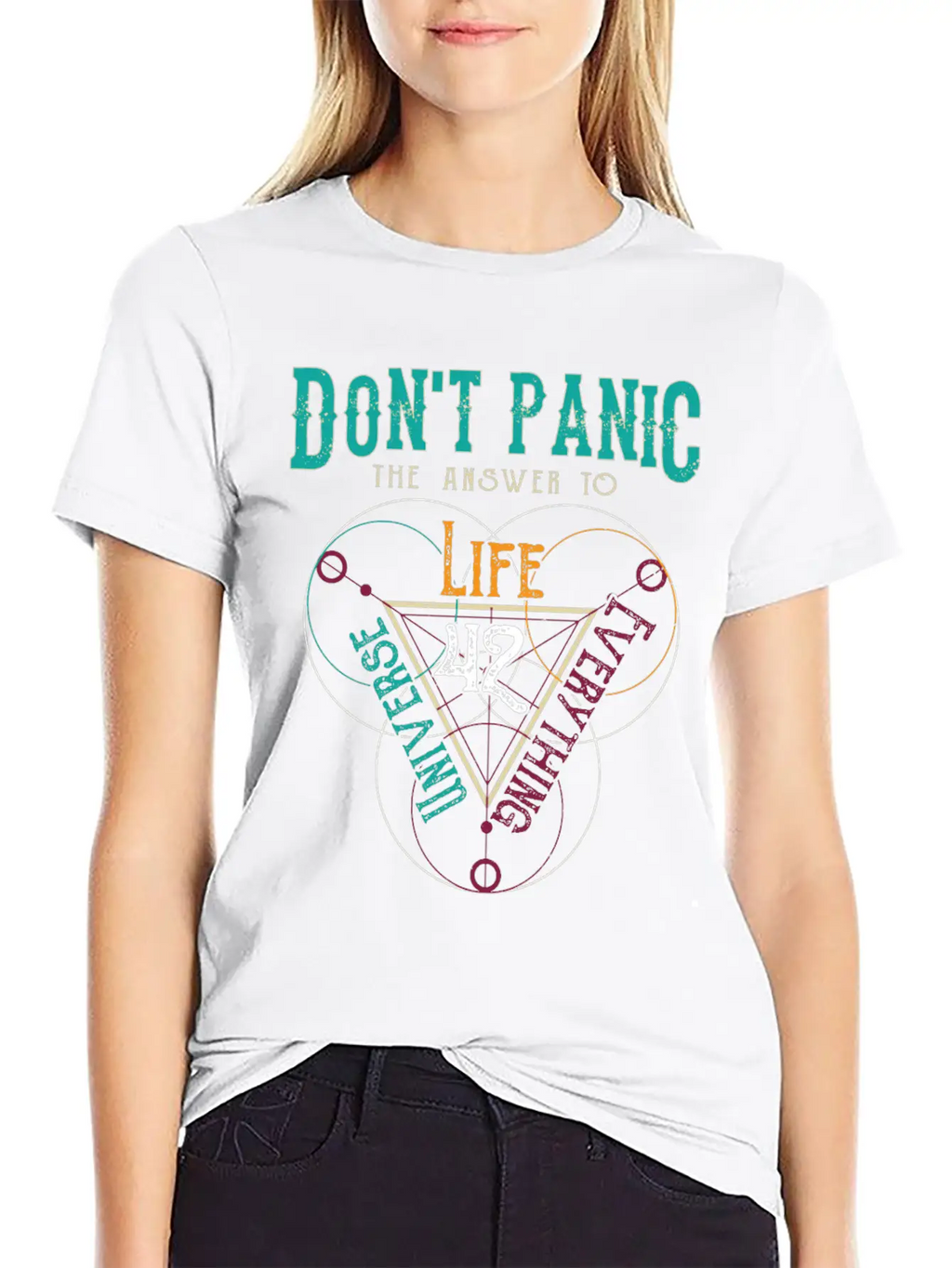 Venn Diagram Life Universe And Everything-42 Modern Fit Casual T-Shirt – Clean And Versatile Design