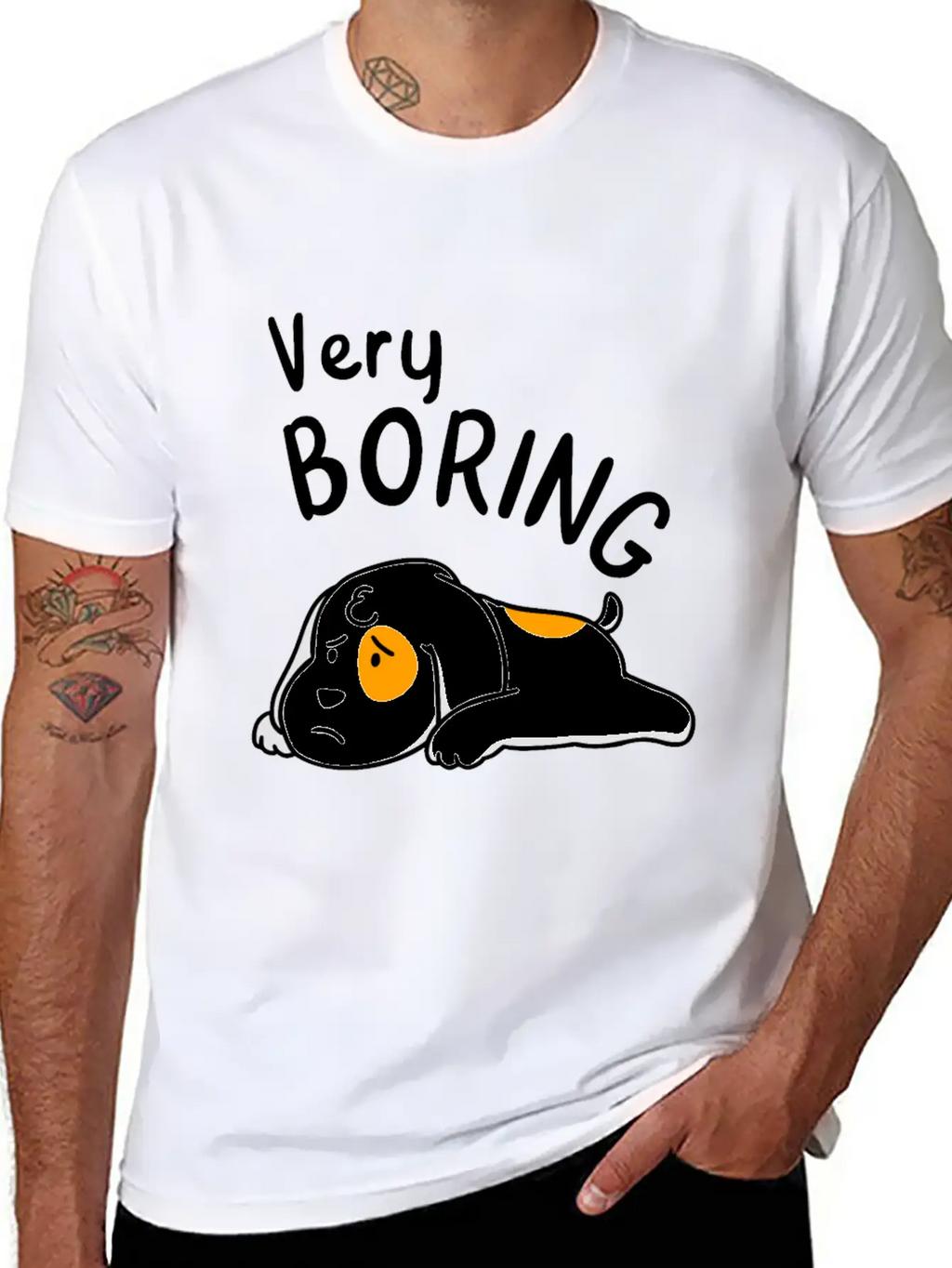 Very Boring Bored I'm Very Boring Dog Timeless Short Sleeve Tee – Comfy And Minimalist Design