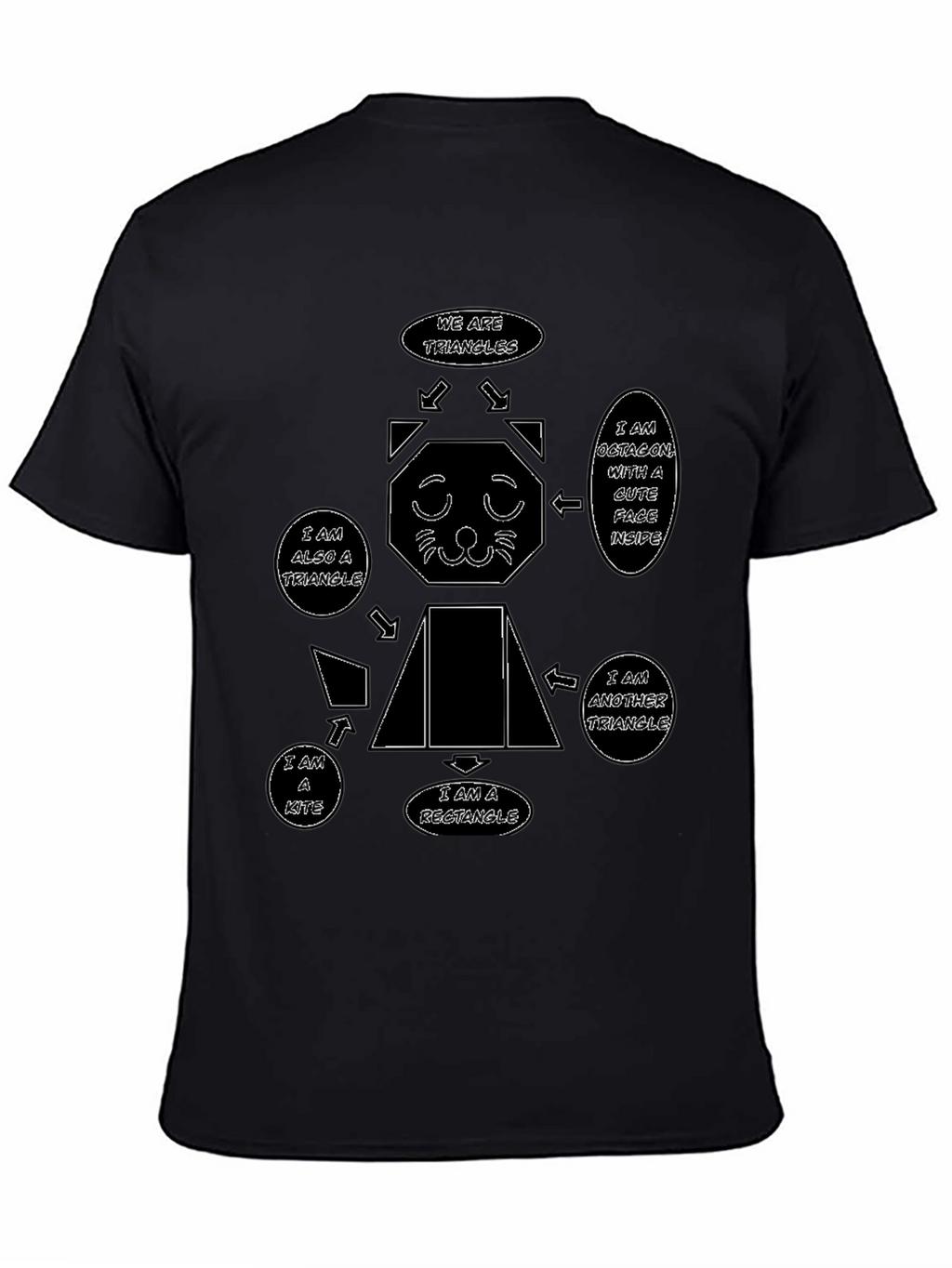 Geometric Cat T-Shirt - Unique Design