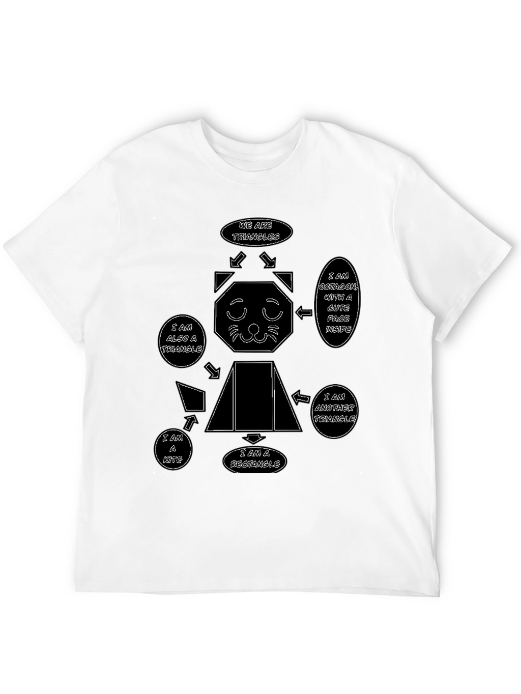Geometric Cat T-Shirt - Unique Design
