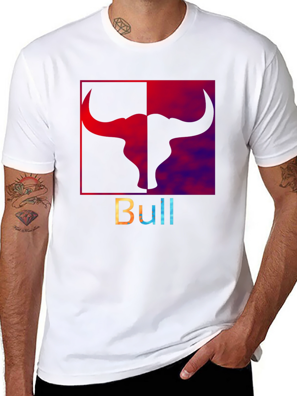 Bold Bull Graphic Tee - Stylish Mens Black T-Shirt