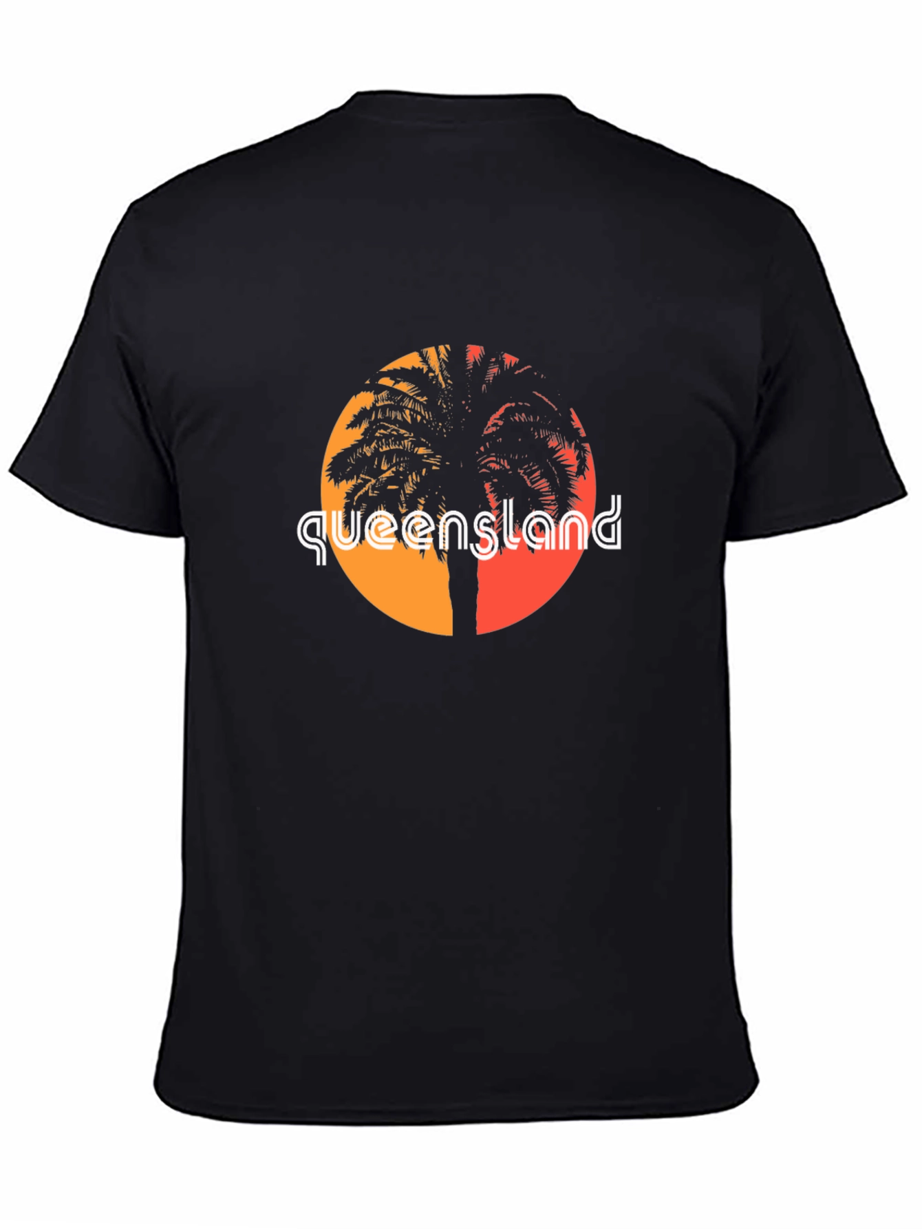 Queensland Palm Tree Black T-Shirt