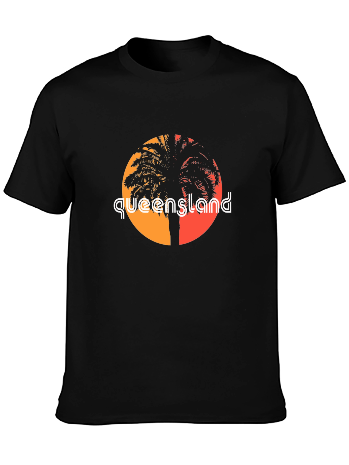 Queensland Palm Tree Black T-Shirt