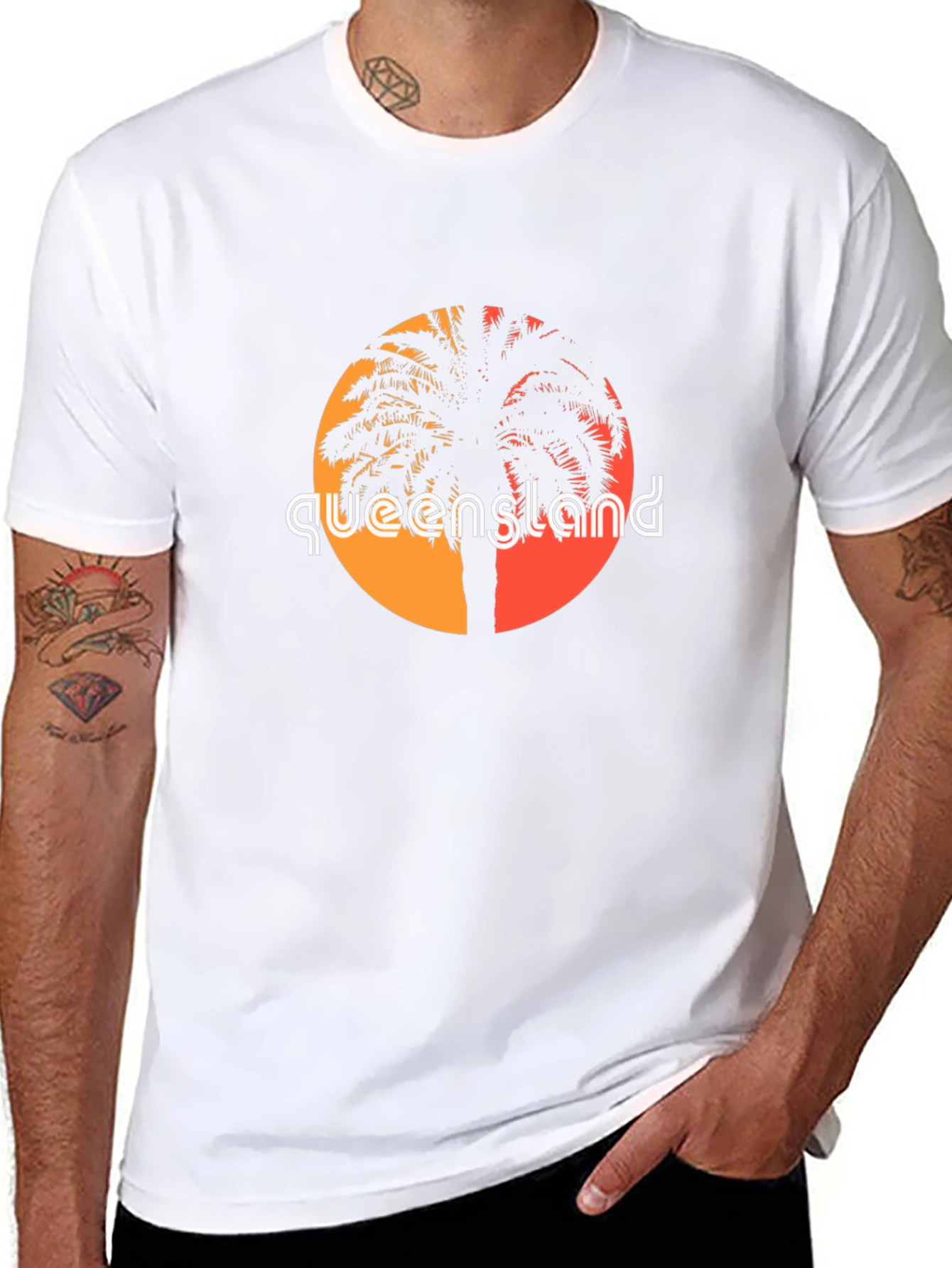 Queensland Palm Tree Black T-Shirt