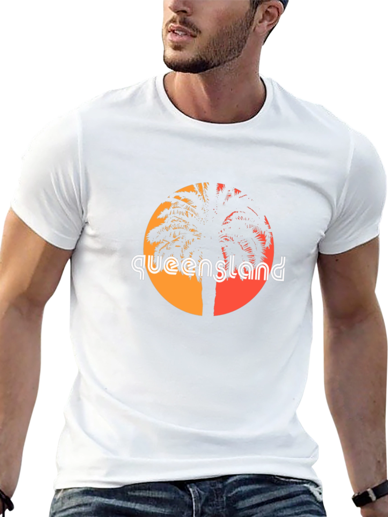 Queensland Palm Tree Black T-Shirt