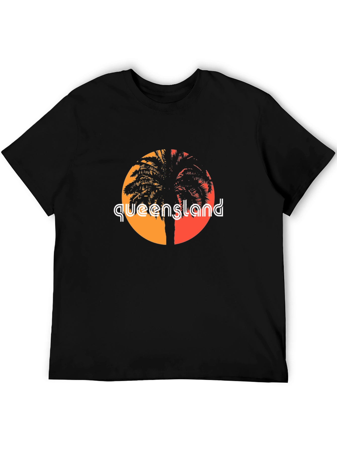 Queensland Palm Tree Black T-Shirt
