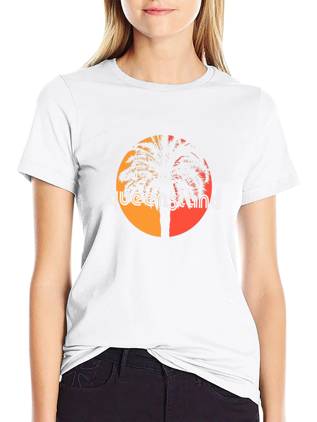 Queensland Palm Tree Black T-Shirt