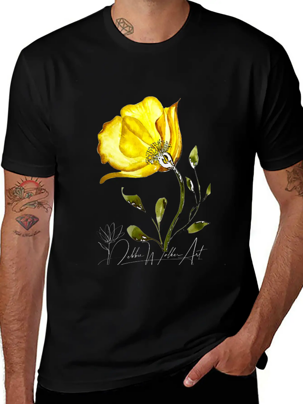 Vibrant Floral Watercolor Poppy Breathable Soft Cotton T-Shirt – Timeless Casual Look