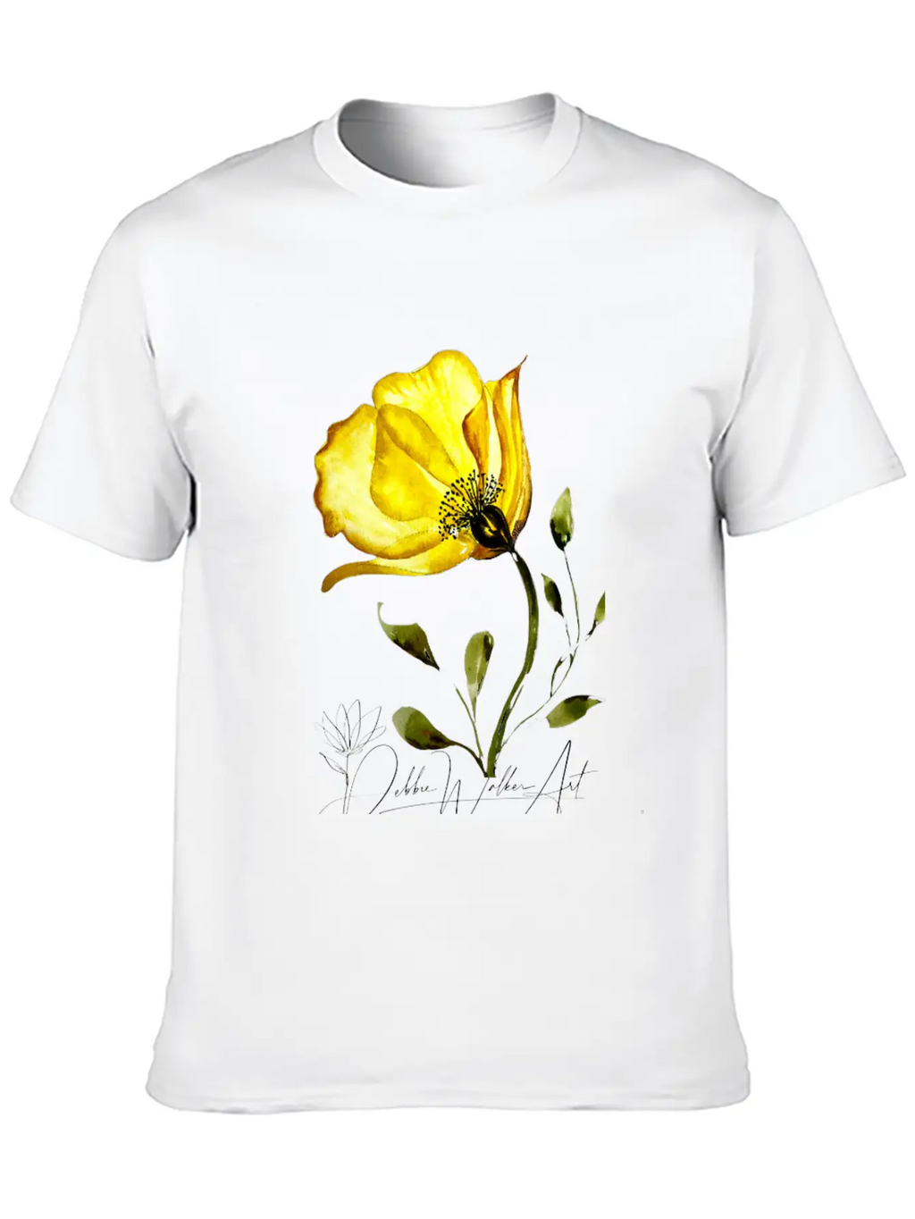 Vibrant Floral Watercolor Poppy Breathable Soft Cotton T-Shirt – Timeless Casual Look