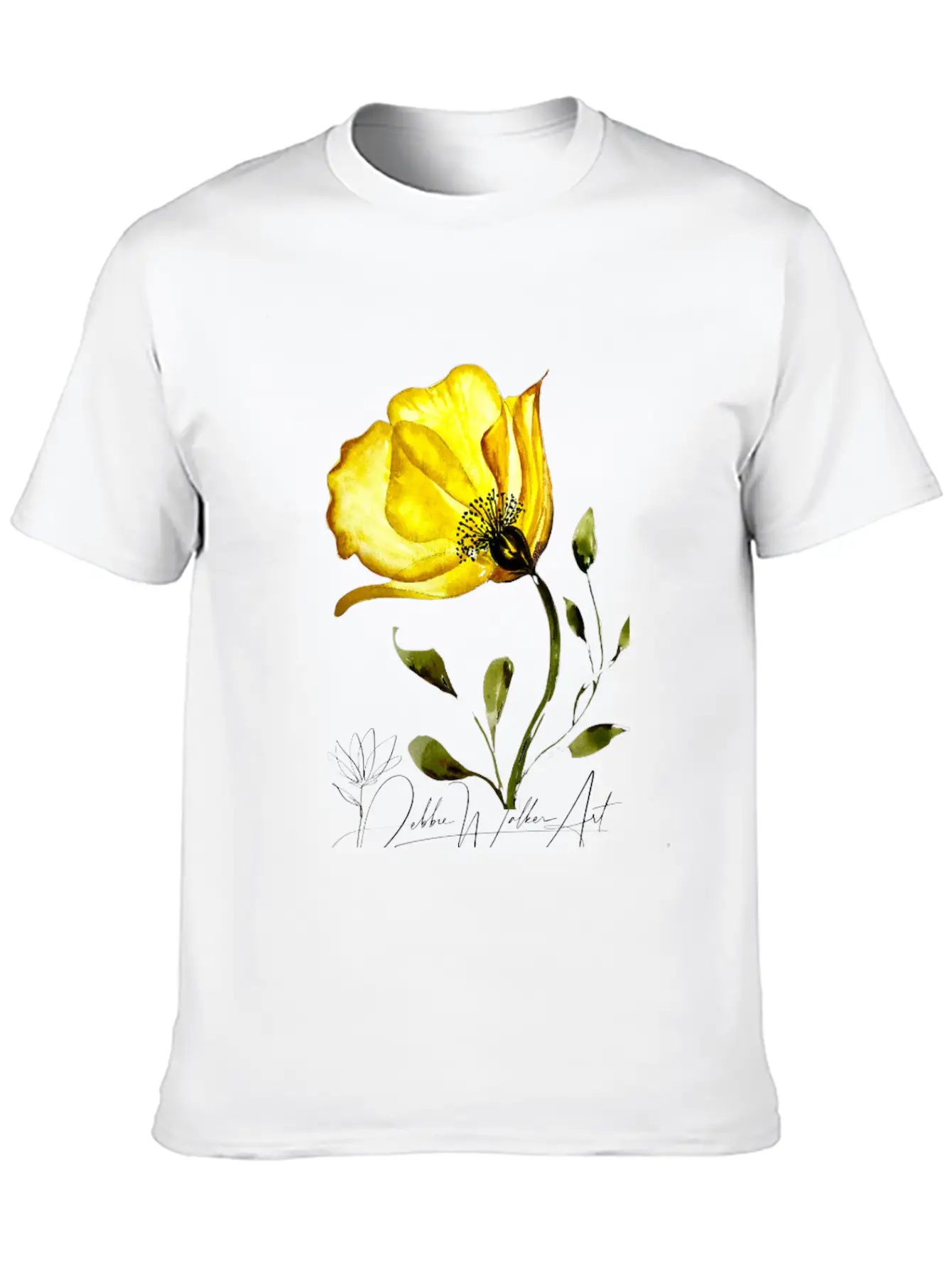 Vibrant Floral Watercolor Poppy Breathable Soft Cotton T-Shirt – Timeless Casual Look