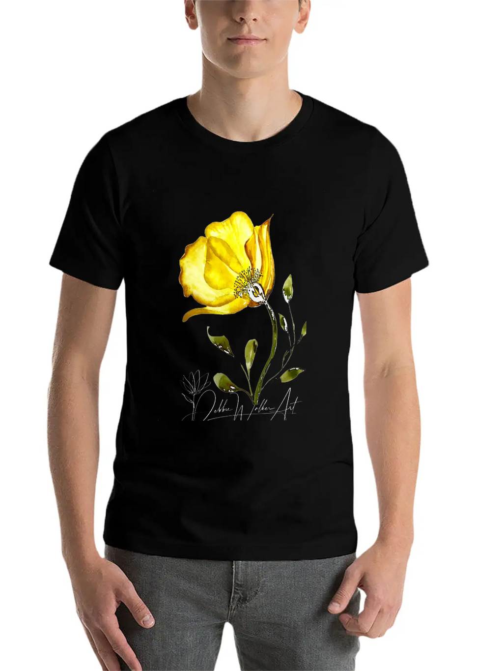 Vibrant Floral Watercolor Poppy Breathable Soft Cotton T-Shirt – Timeless Casual Look