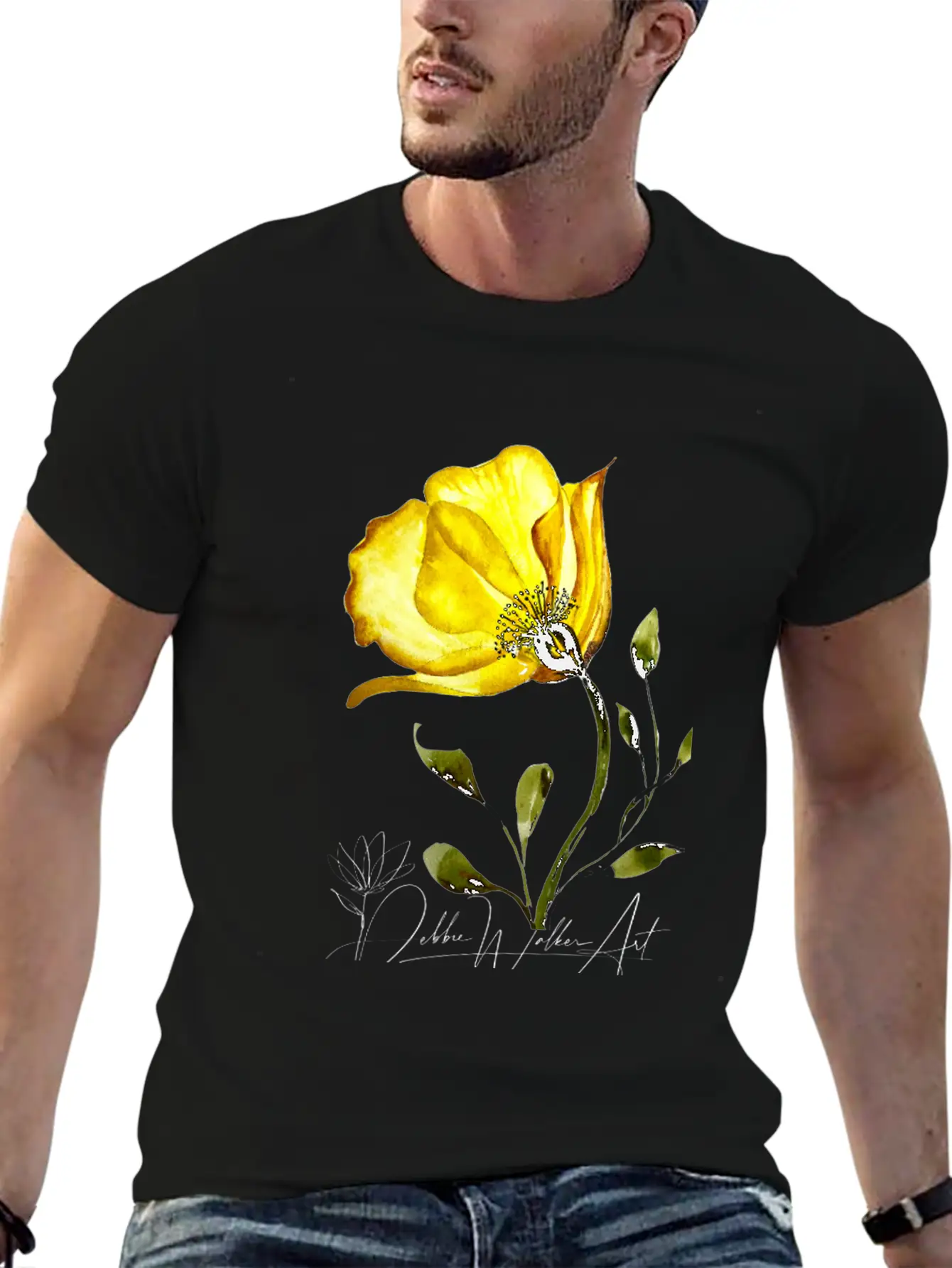 Vibrant Floral Watercolor Poppy Breathable Soft Cotton T-Shirt – Timeless Casual Look