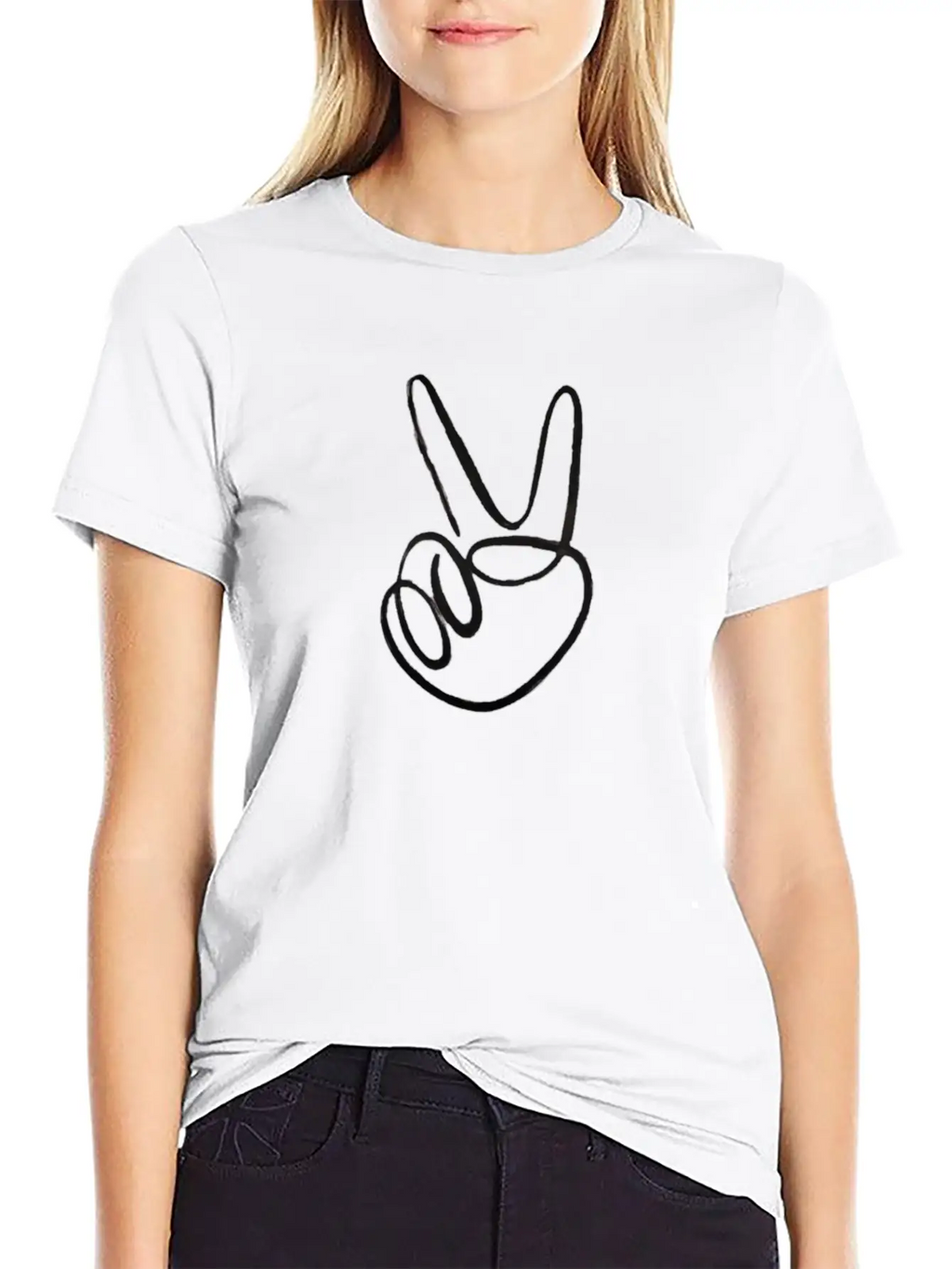 Victory Sign, V Sign Classic Cotton Tee – Unisex Comfort For Any Season
