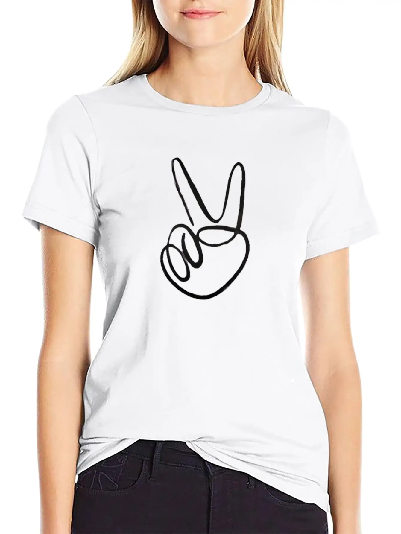Victory Sign, V Sign Classic Cotton Tee – Unisex Comfort For Any Season