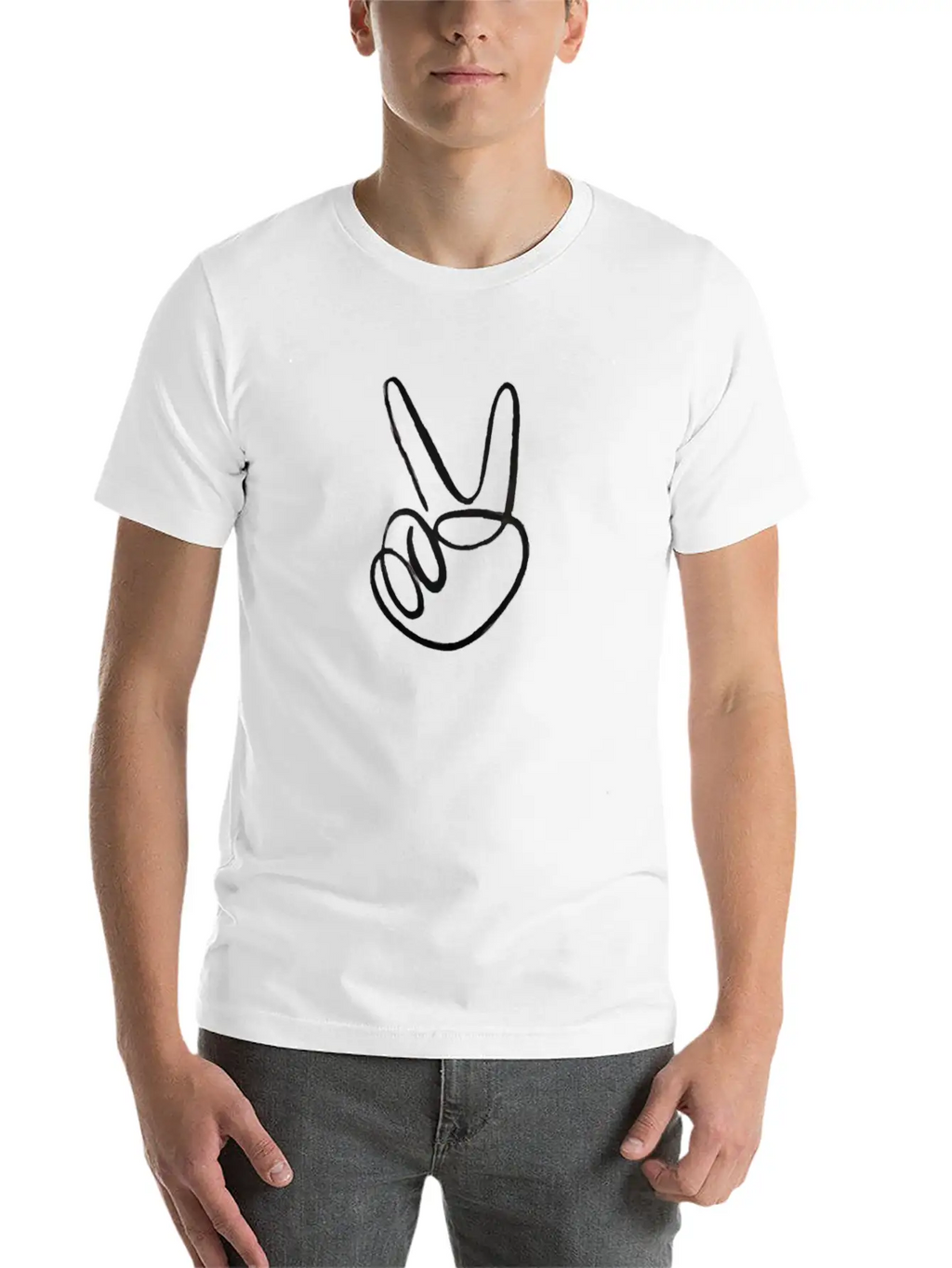 Victory Sign, V Sign Classic Cotton Tee – Unisex Comfort For Any Season