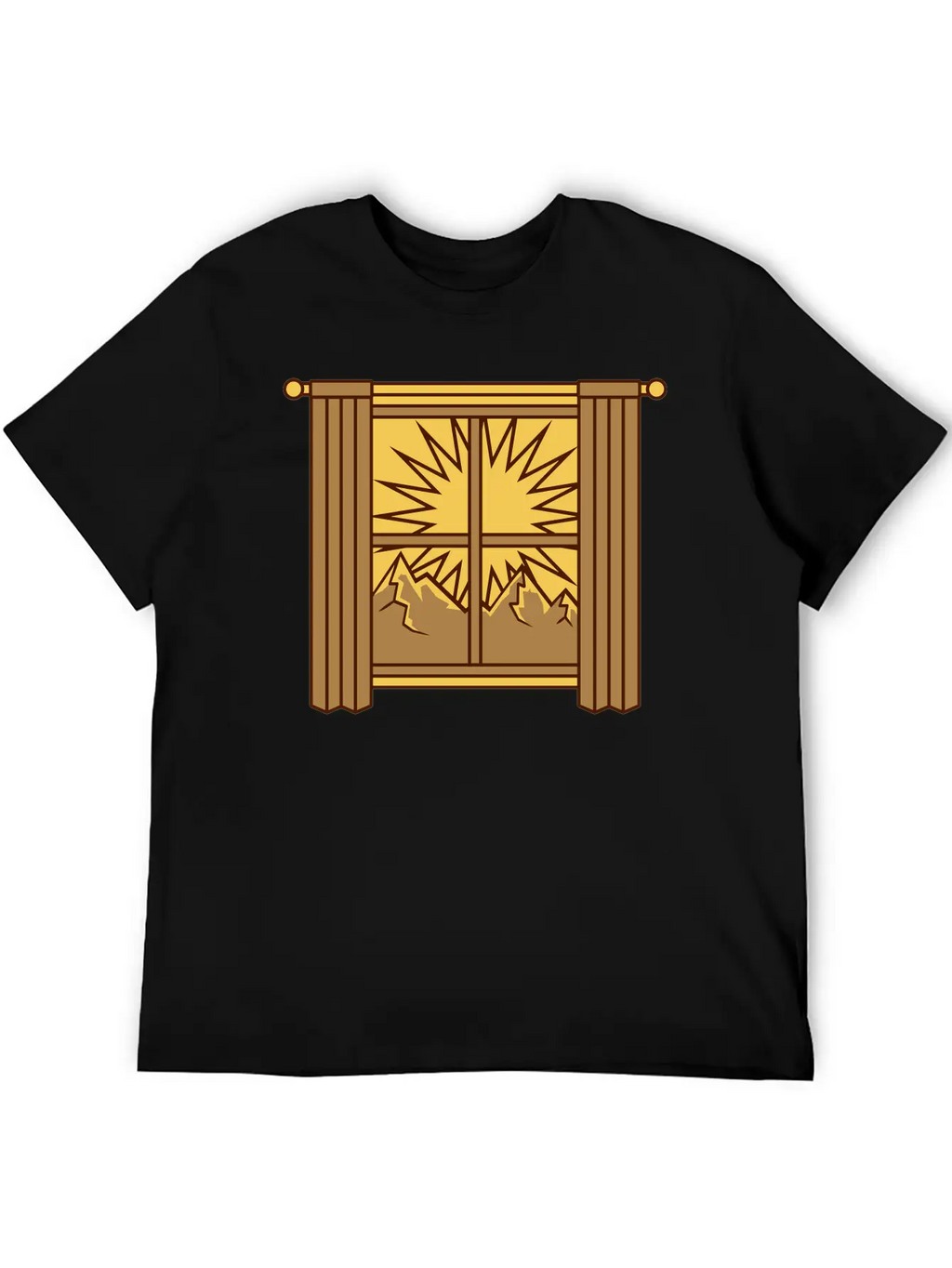 View Mountains Window Curtain Classic Cotton Tee – Unisex Comfort For Any Season