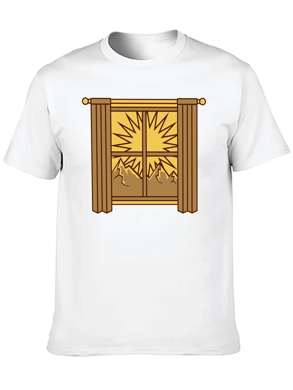 View Mountains Window Curtain Classic Cotton Tee – Unisex Comfort For Any Season