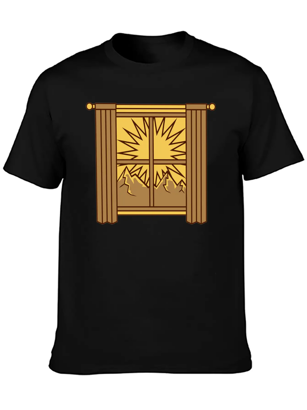 View Mountains Window Curtain Classic Cotton Tee – Unisex Comfort For Any Season