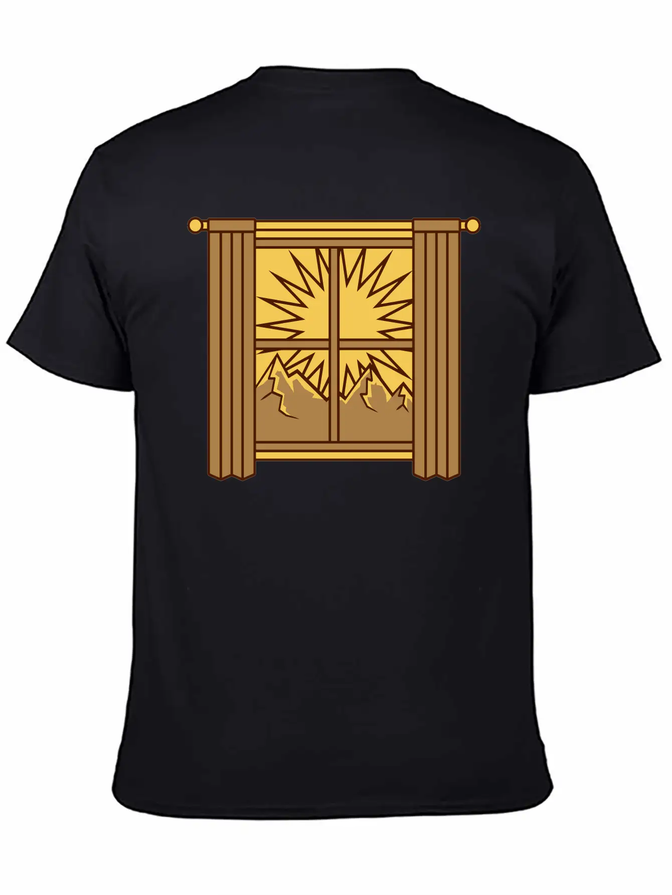 View Mountains Window Curtain Classic Cotton Tee – Unisex Comfort For Any Season