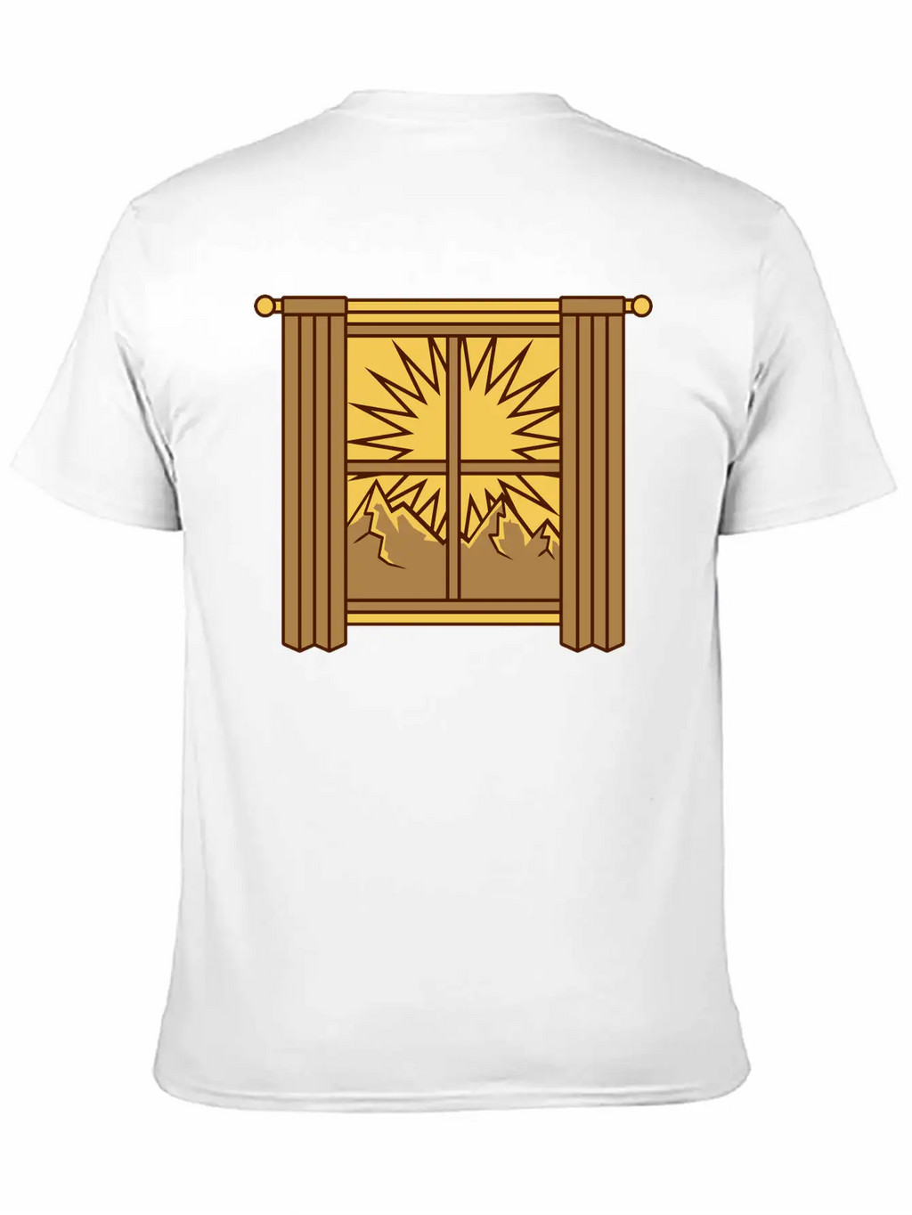 View Mountains Window Curtain Classic Cotton Tee – Unisex Comfort For Any Season