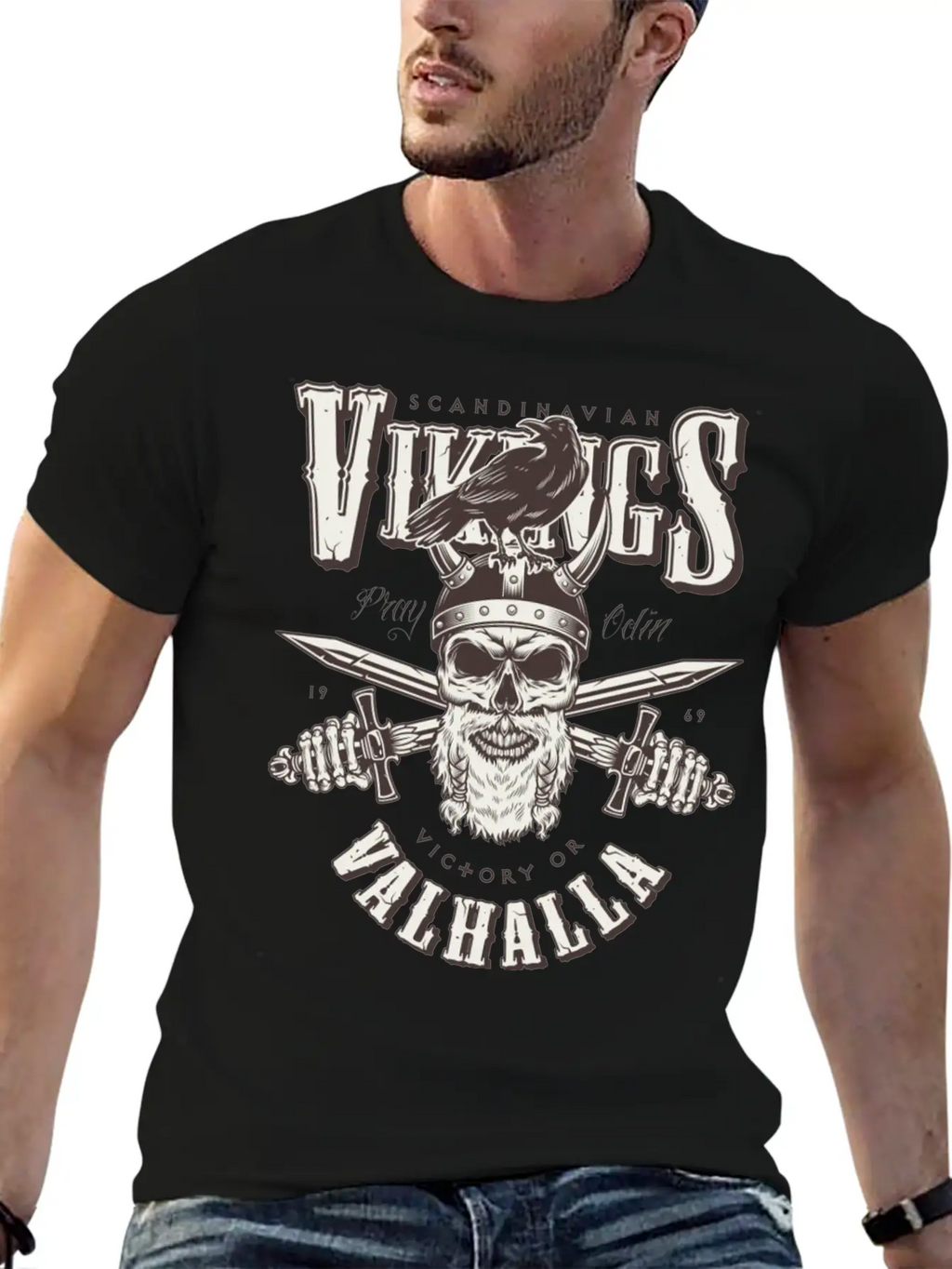 Viking Head Victory Or Valhalla Timeless Short Sleeve Tee – Comfy And Minimalist Design