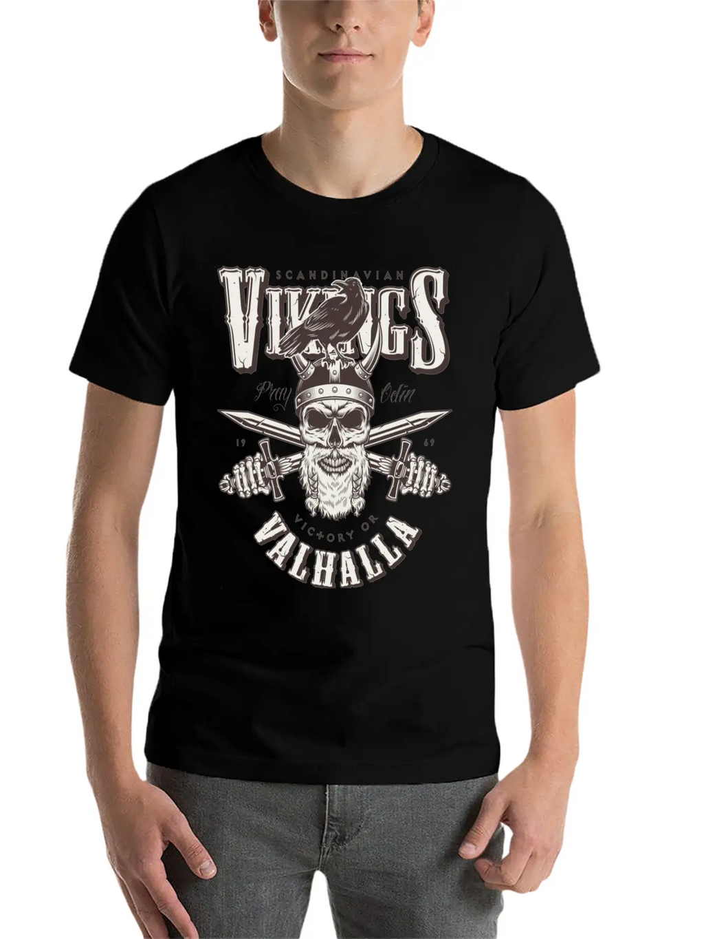 Viking Head Victory Or Valhalla Timeless Short Sleeve Tee – Comfy And Minimalist Design