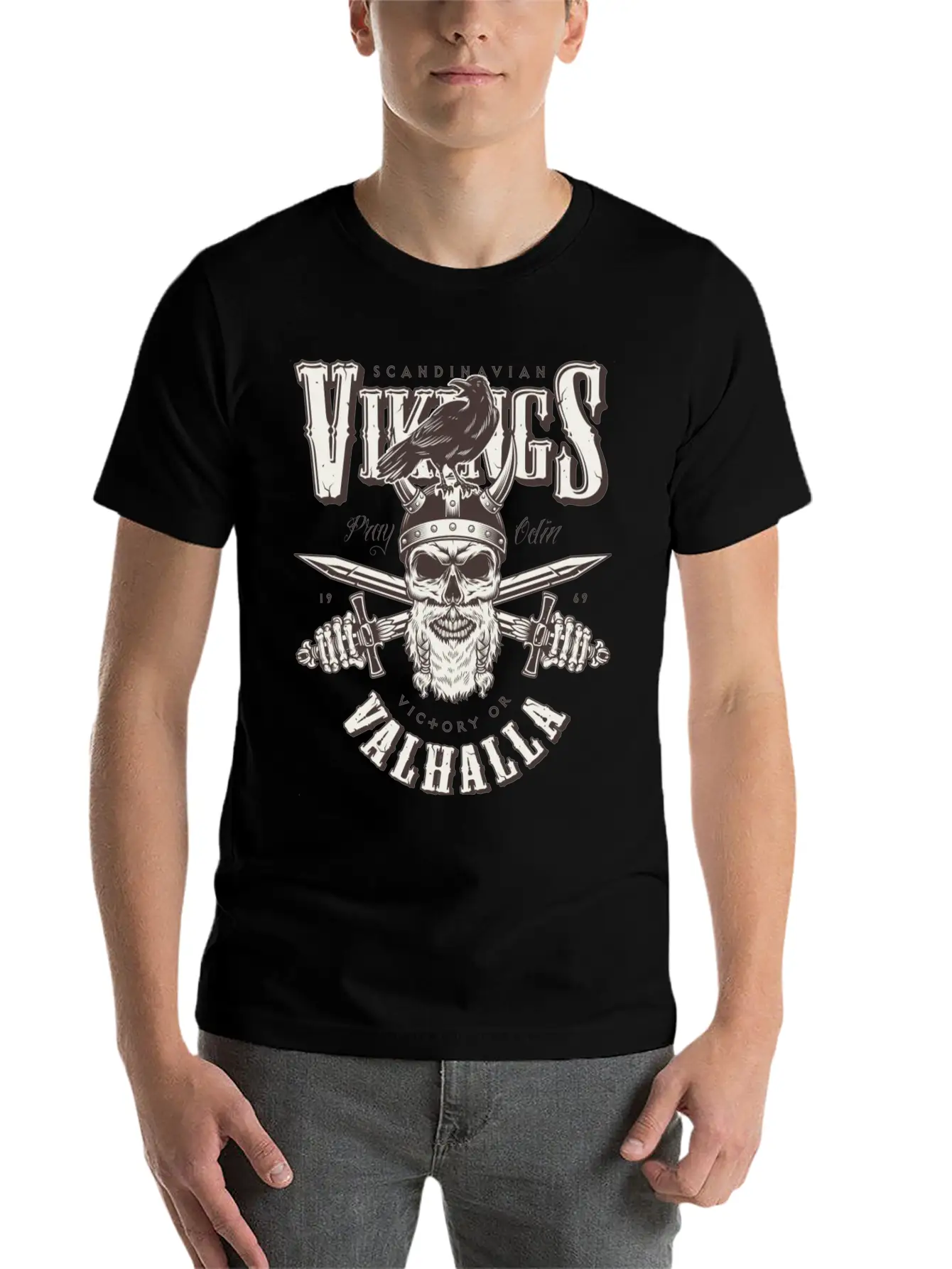 Viking Head Victory Or Valhalla Timeless Short Sleeve Tee – Comfy And Minimalist Design